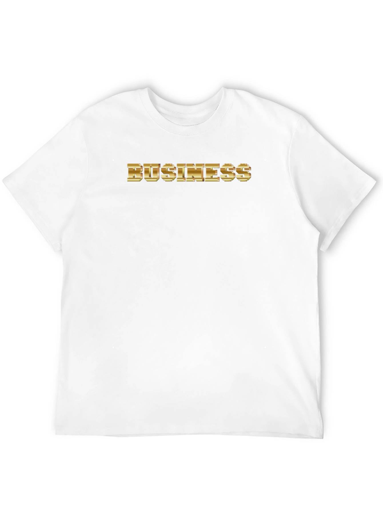 Gold Business Graphic Print Black T-Shirt