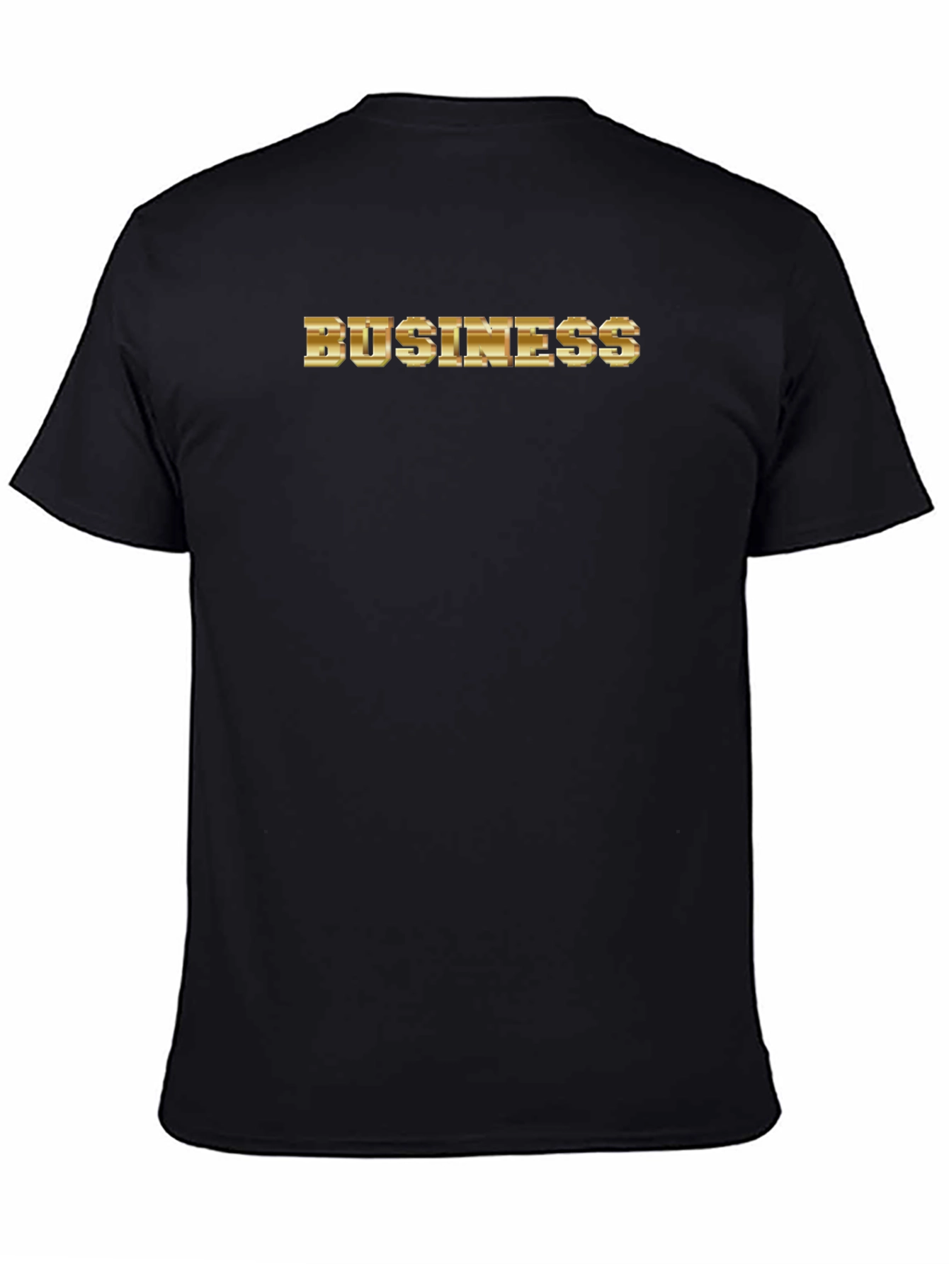 Gold Business Graphic Print Black T-Shirt