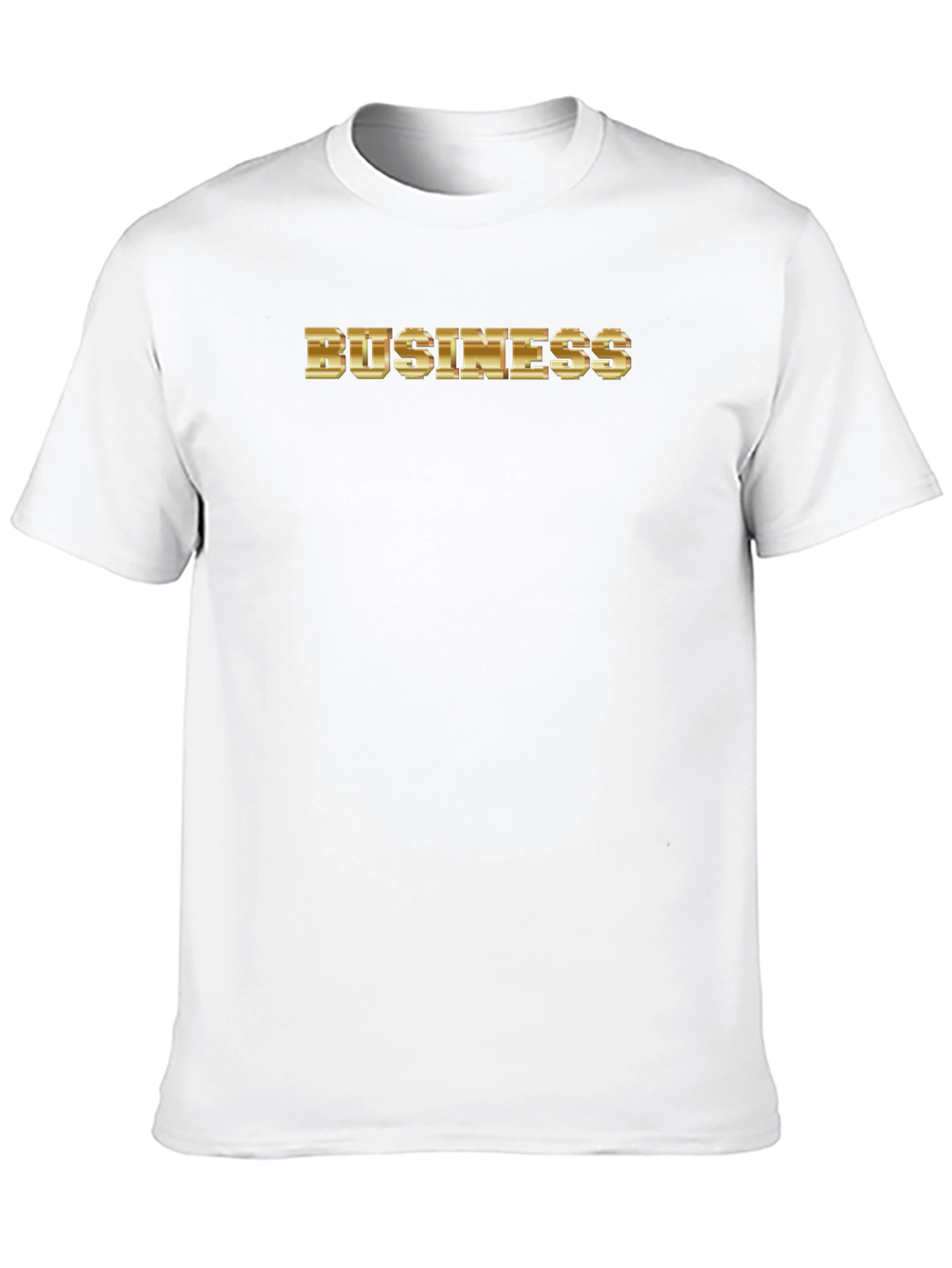 Gold Business Graphic Print Black T-Shirt