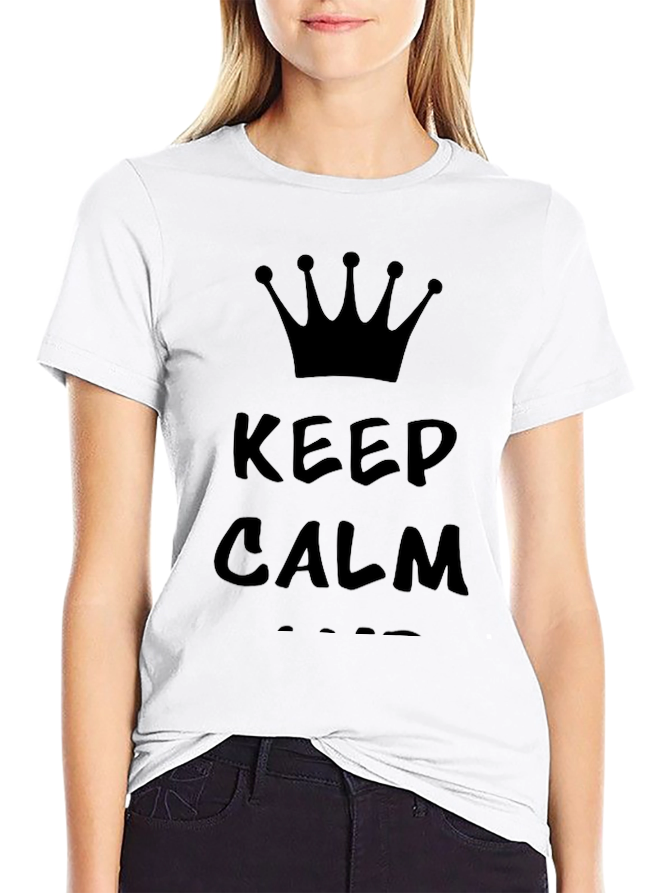 Keep Calm Crown Graphic T-Shirt - Mens Black Tee