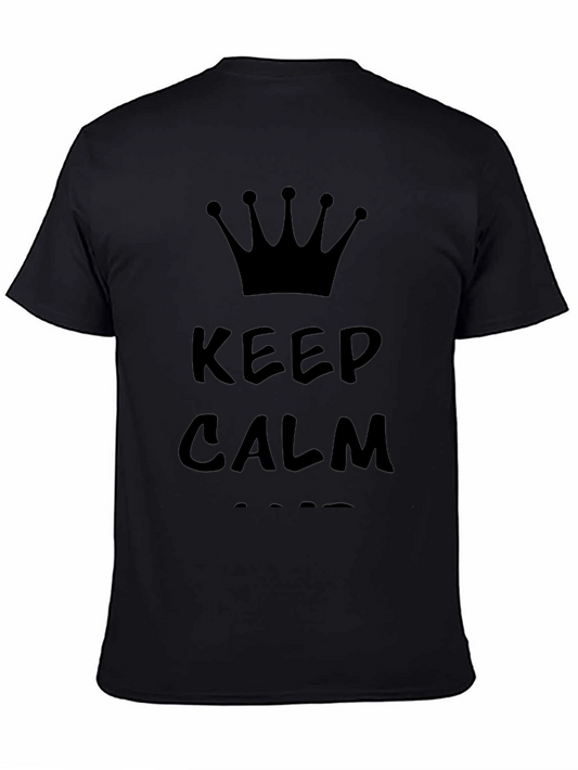 Keep Calm Crown Graphic T-Shirt - Mens Black Tee