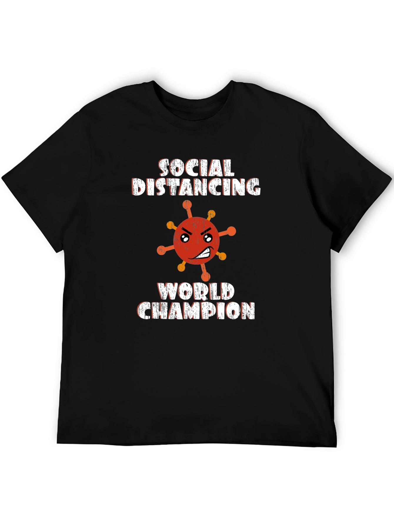 Social Distancing World Champion Black Graphic Tee