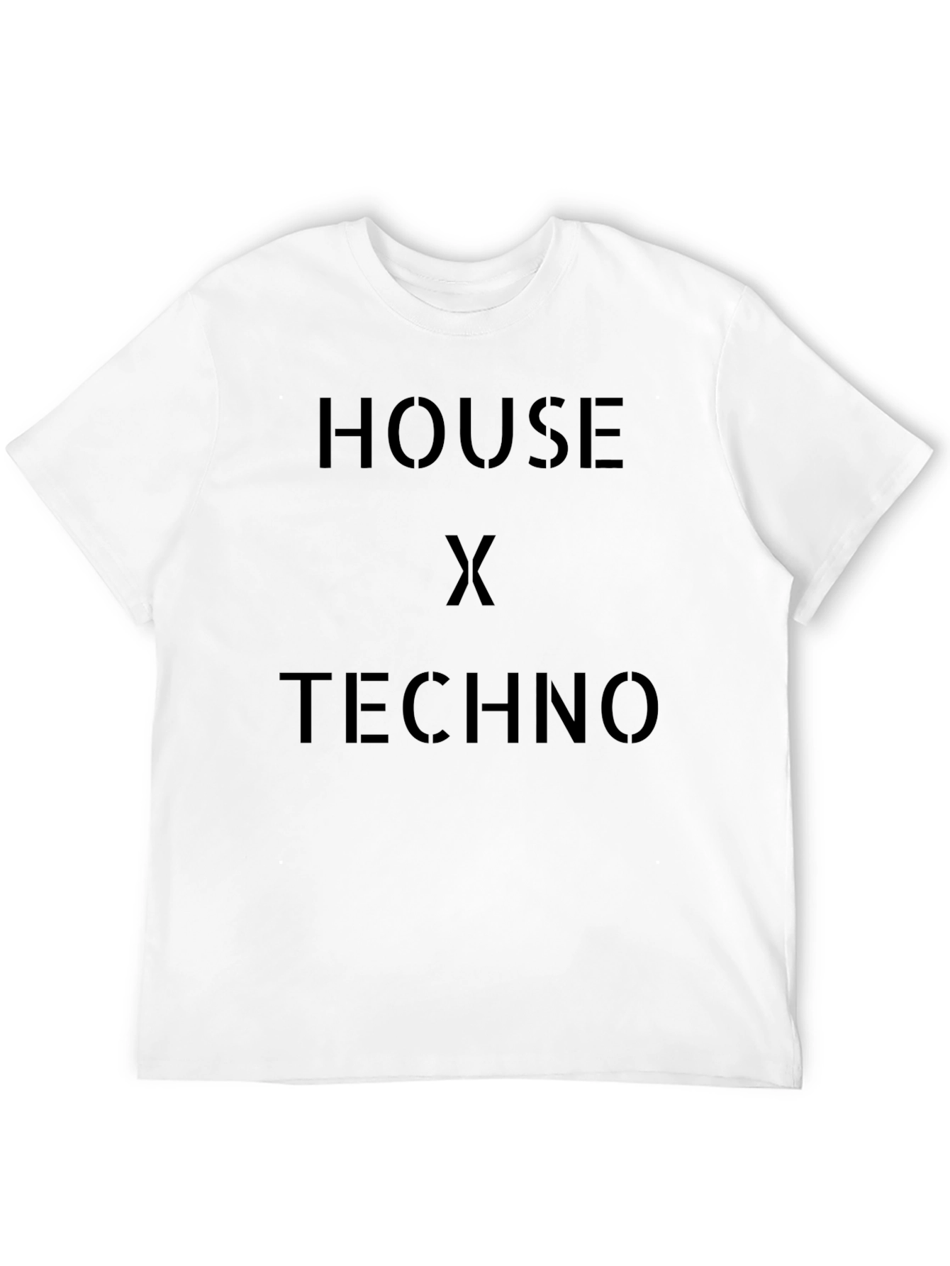 House x Techno Black Graphic Tee Shirt