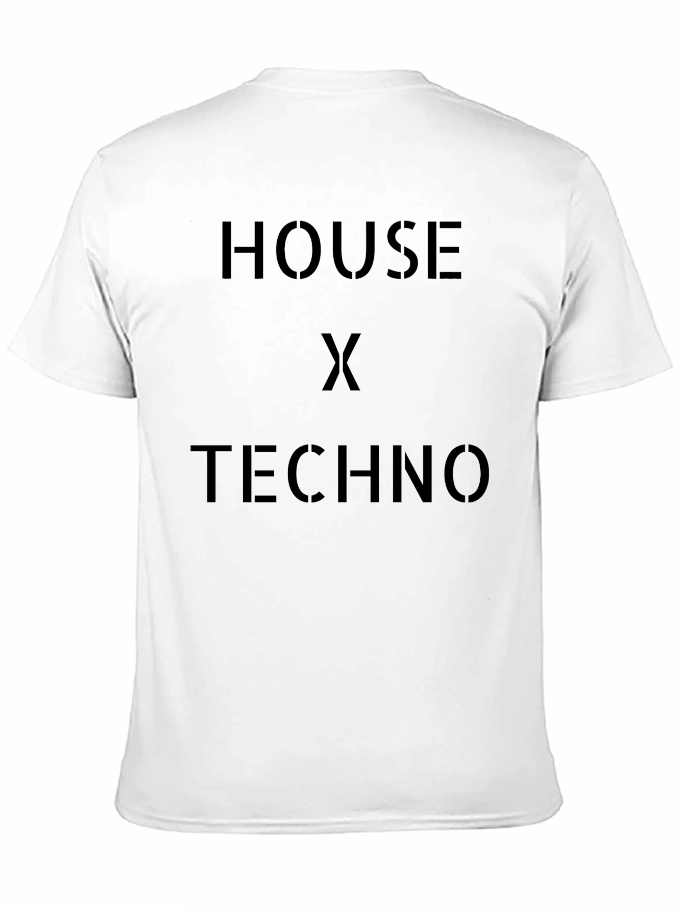 House x Techno Black Graphic Tee Shirt