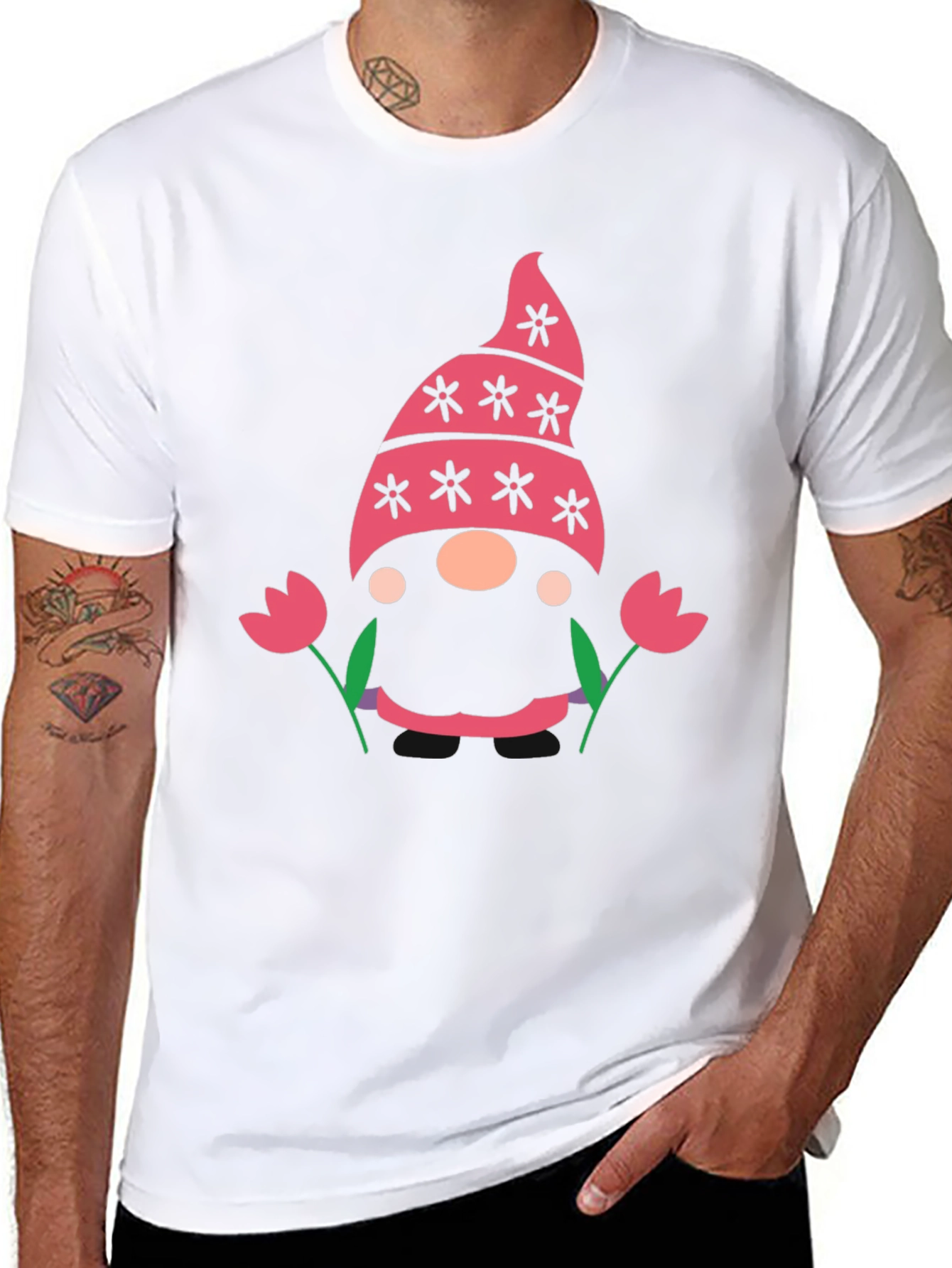 Spring Gnome T-Shirt - Cute Floral Design