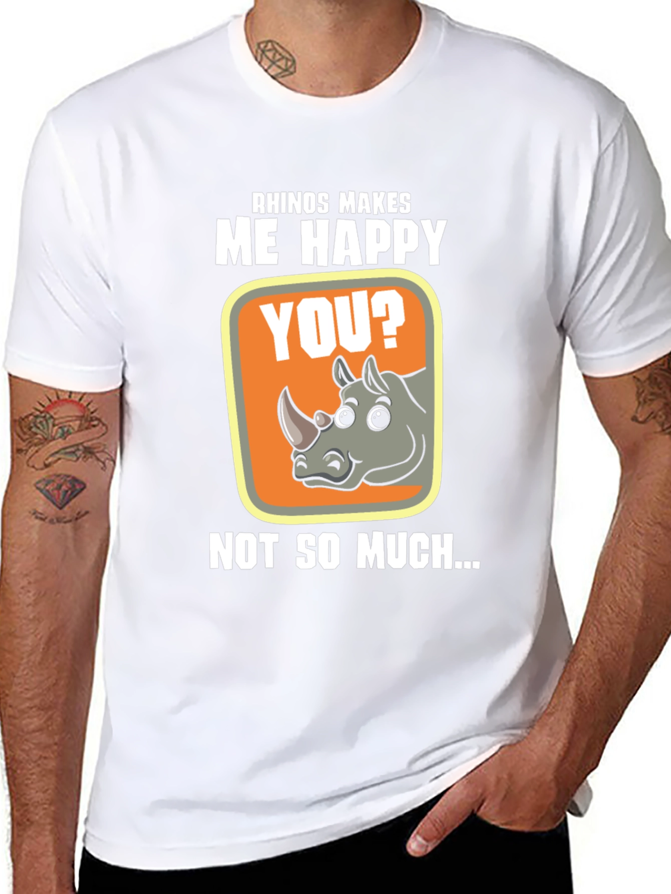 Rhino Makes Me Happy Graphic T-Shirt