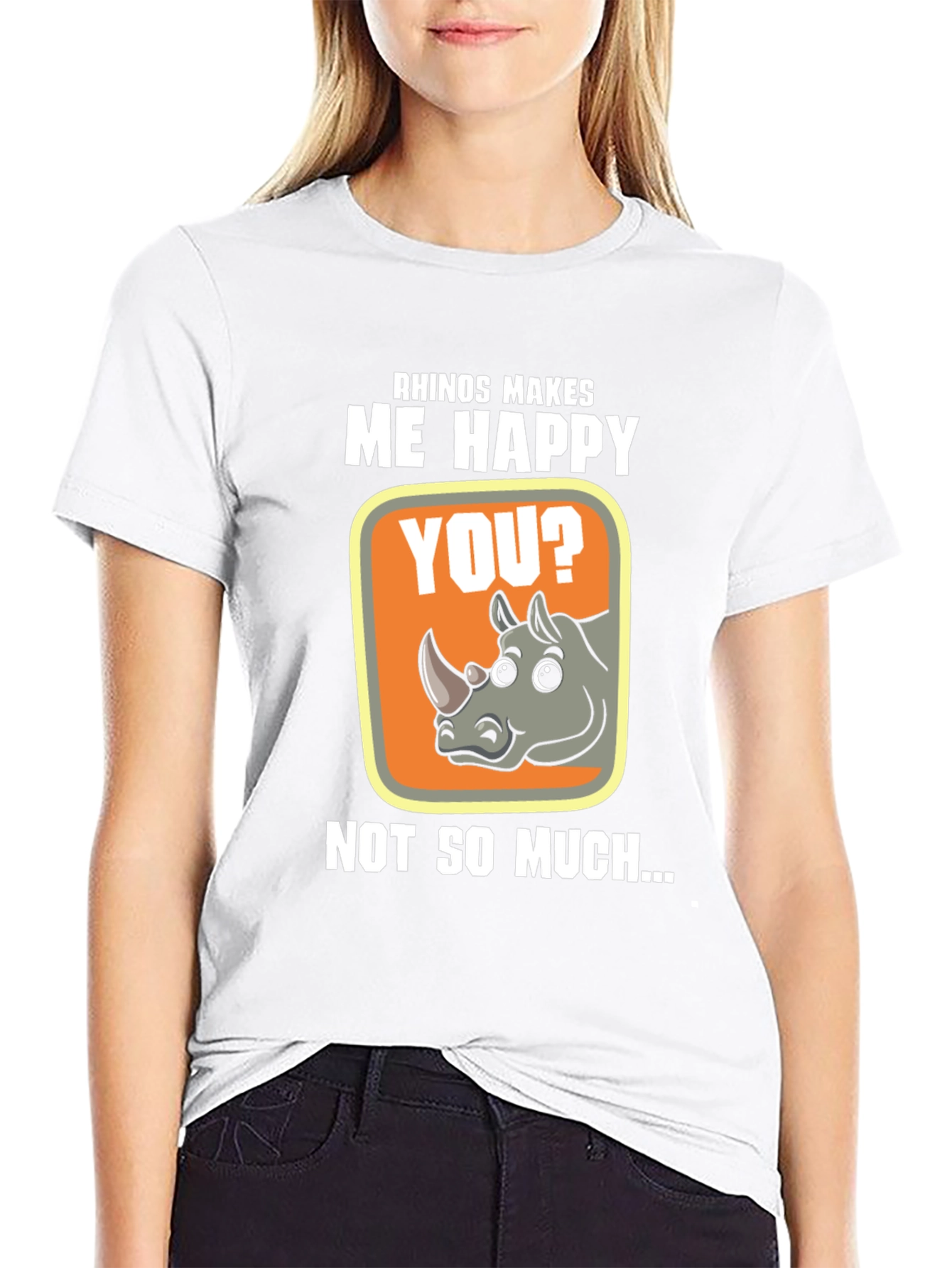 Rhino Makes Me Happy Graphic T-Shirt