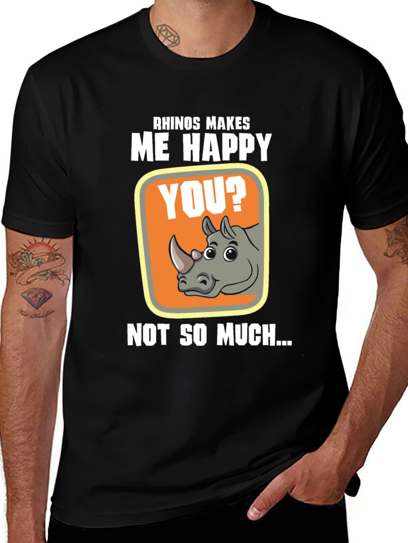 Rhino Makes Me Happy Graphic T-Shirt