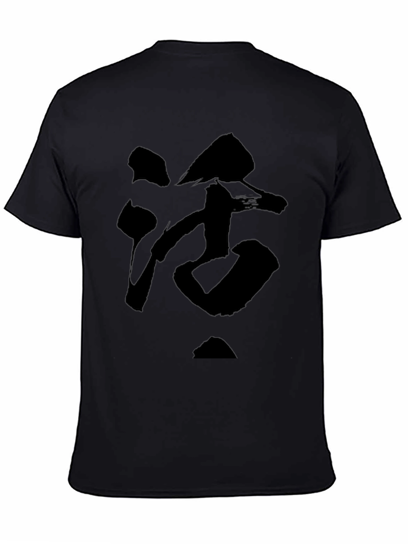 Black T-Shirt with Abstract Graphic Print