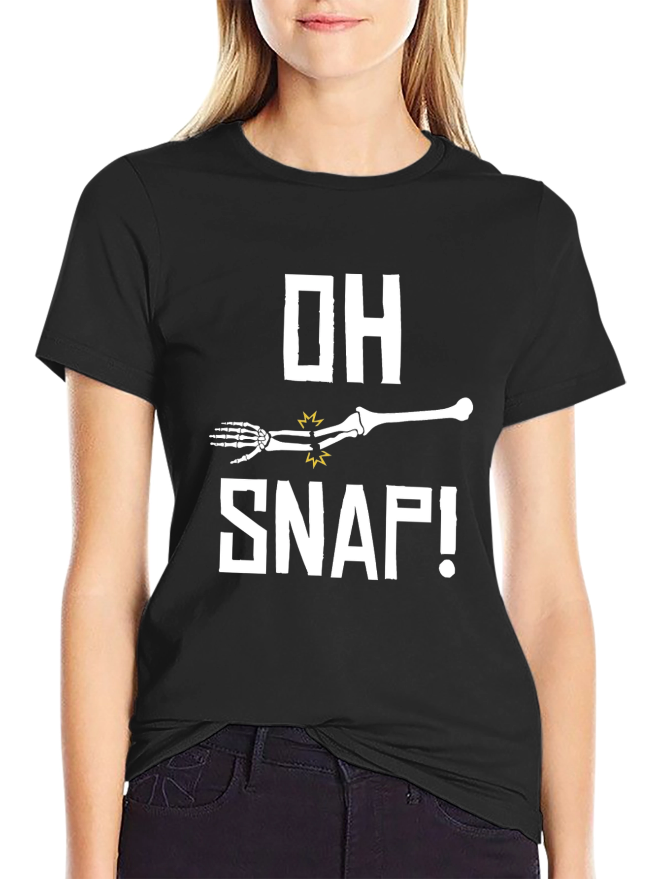 Funny Oh Snap Broken Bone Skeleton Arm T-Shirt