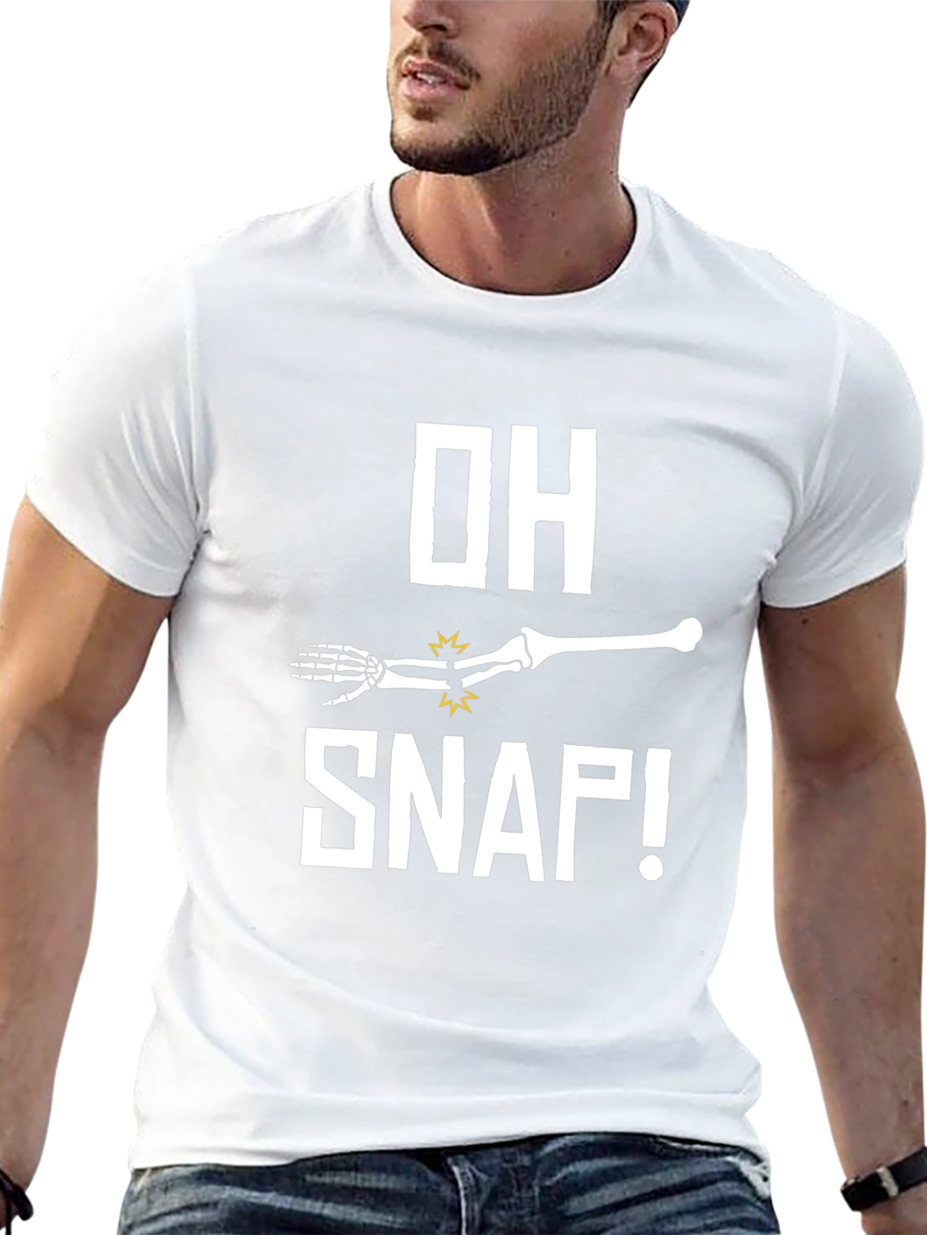 Funny Oh Snap Broken Bone Skeleton Arm T-Shirt