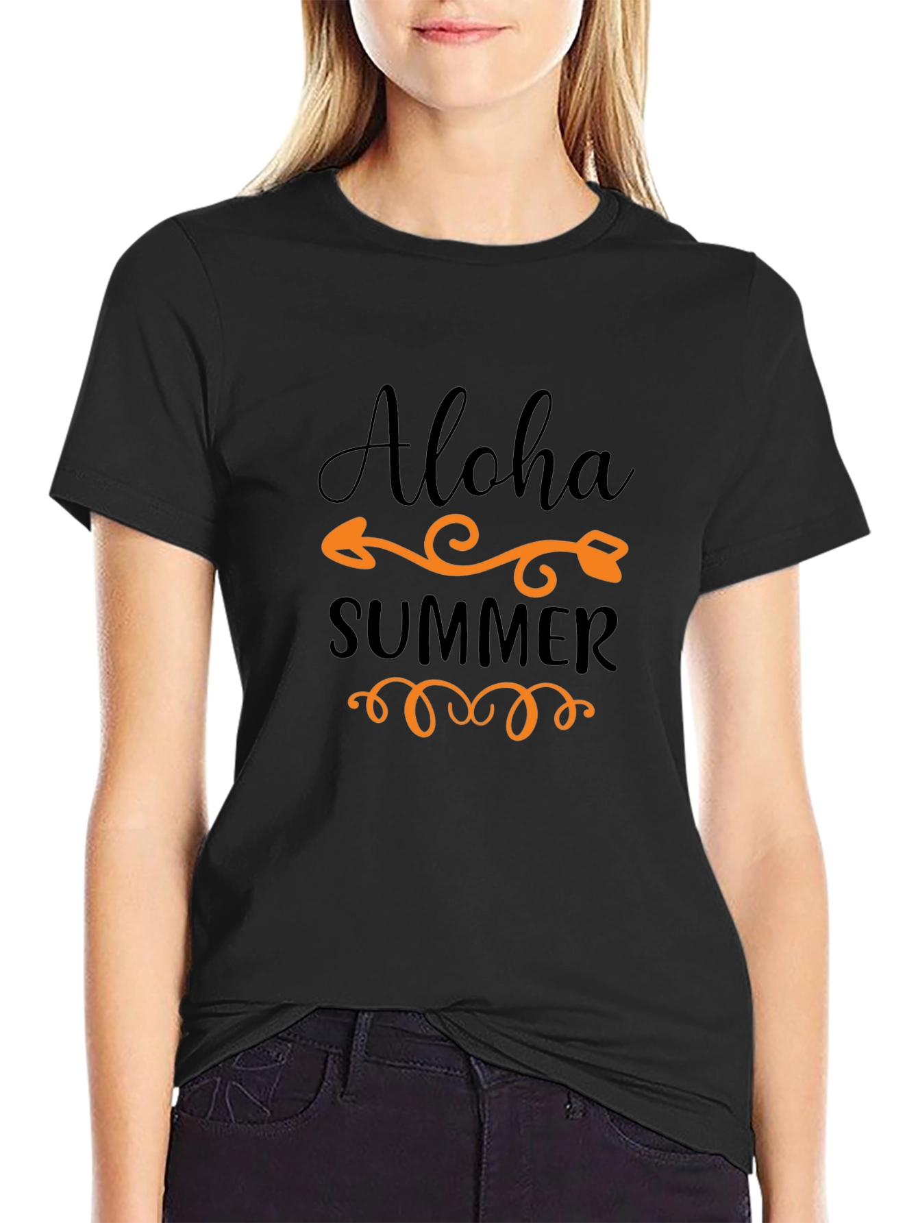 Aloha Summer Graphic Tee - Black