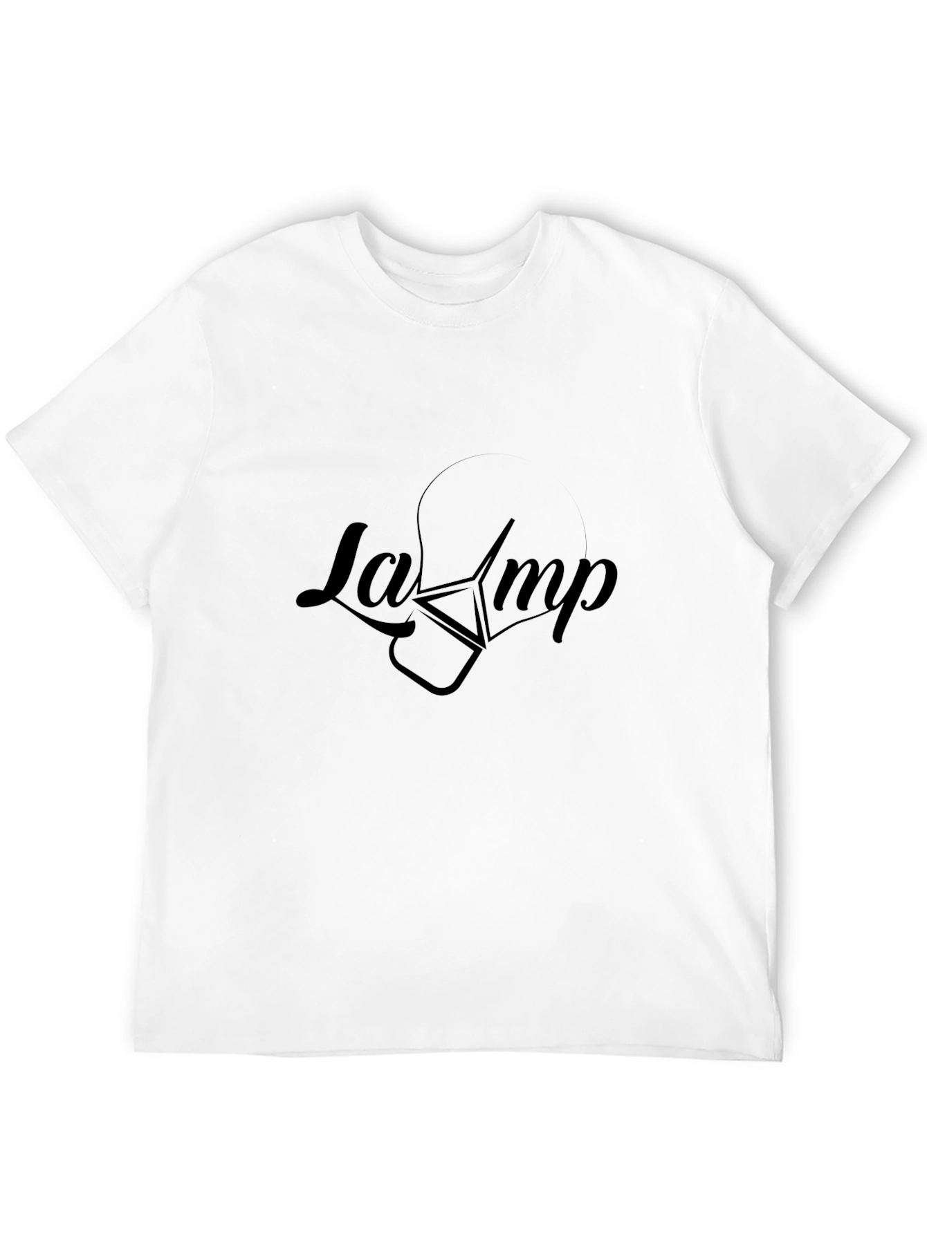Modern Lamp Graphic Black T-Shirt