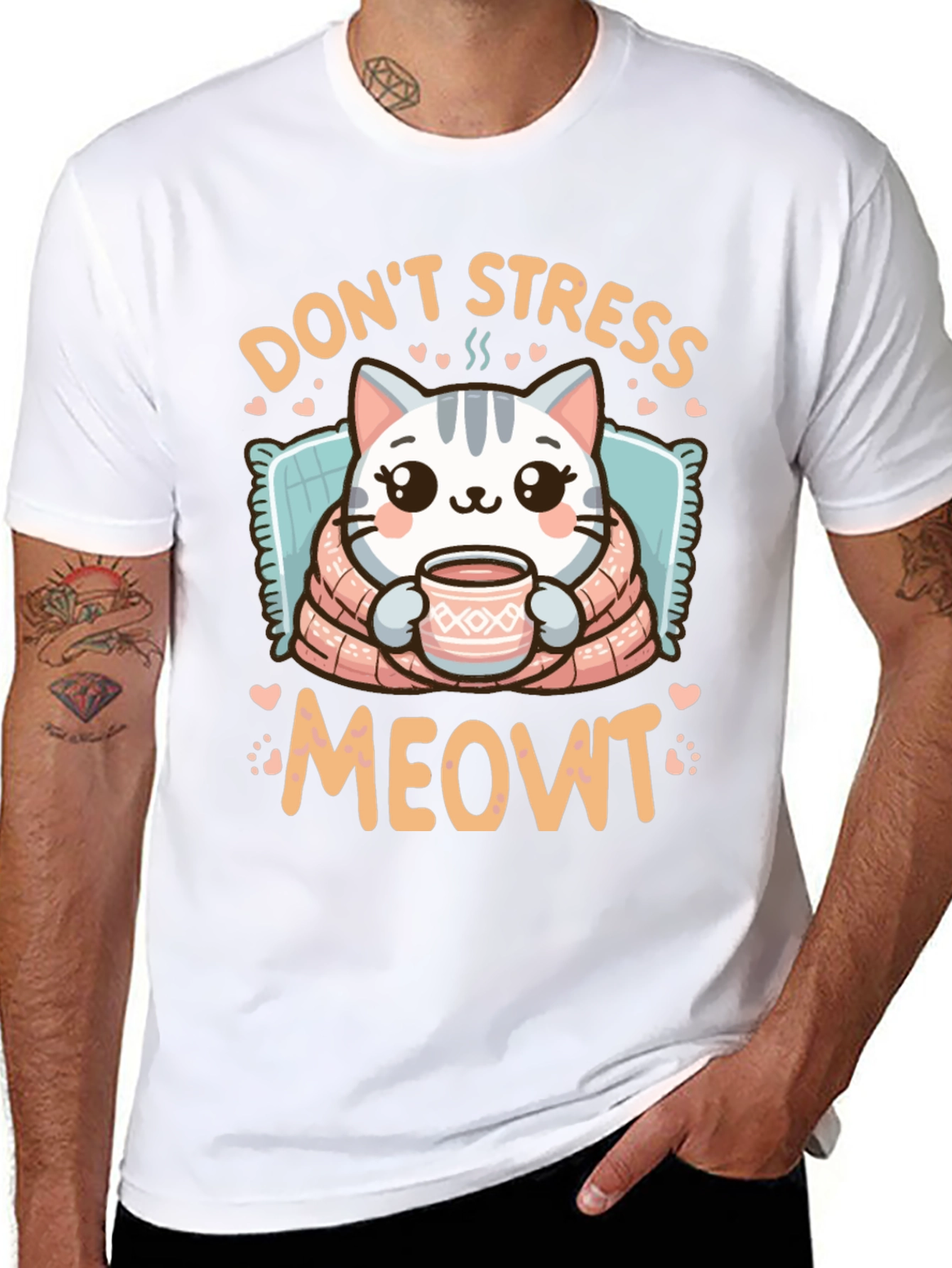 Dont Stress Meowt T-Shirt - Cute Cat Design