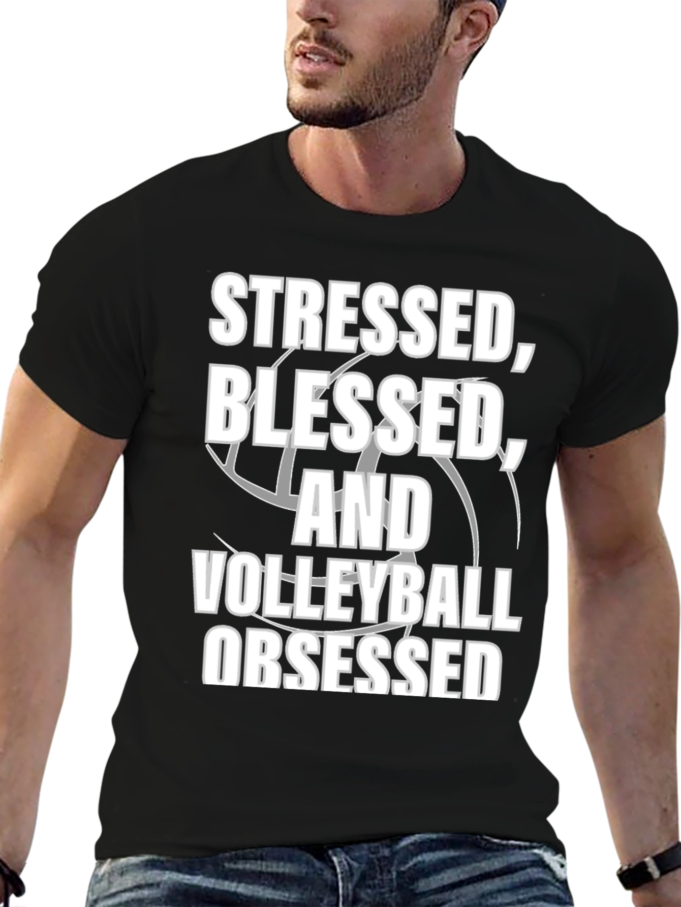 Stressed Blessed Volleyball Obsessed T-Shirt