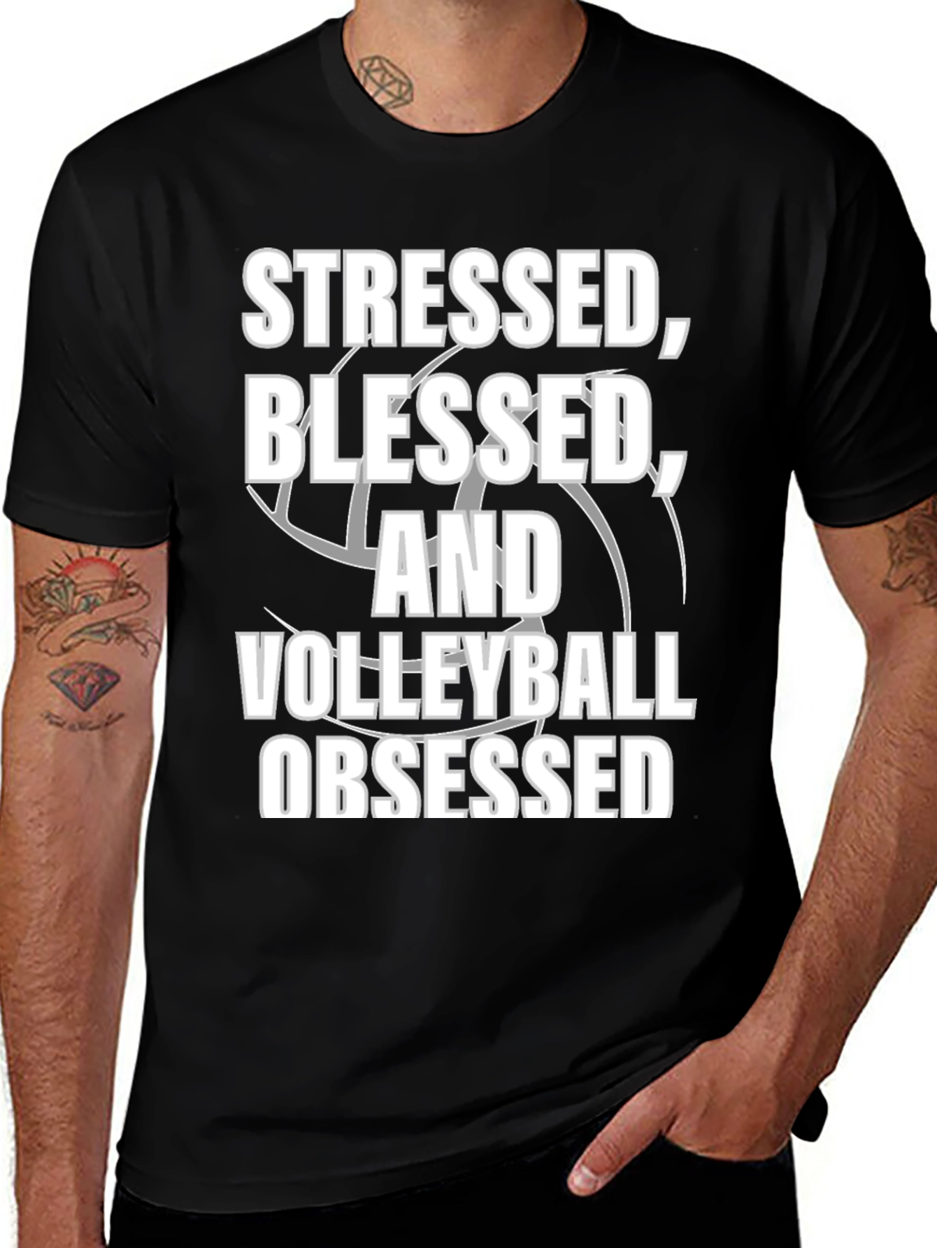 Stressed Blessed Volleyball Obsessed T-Shirt