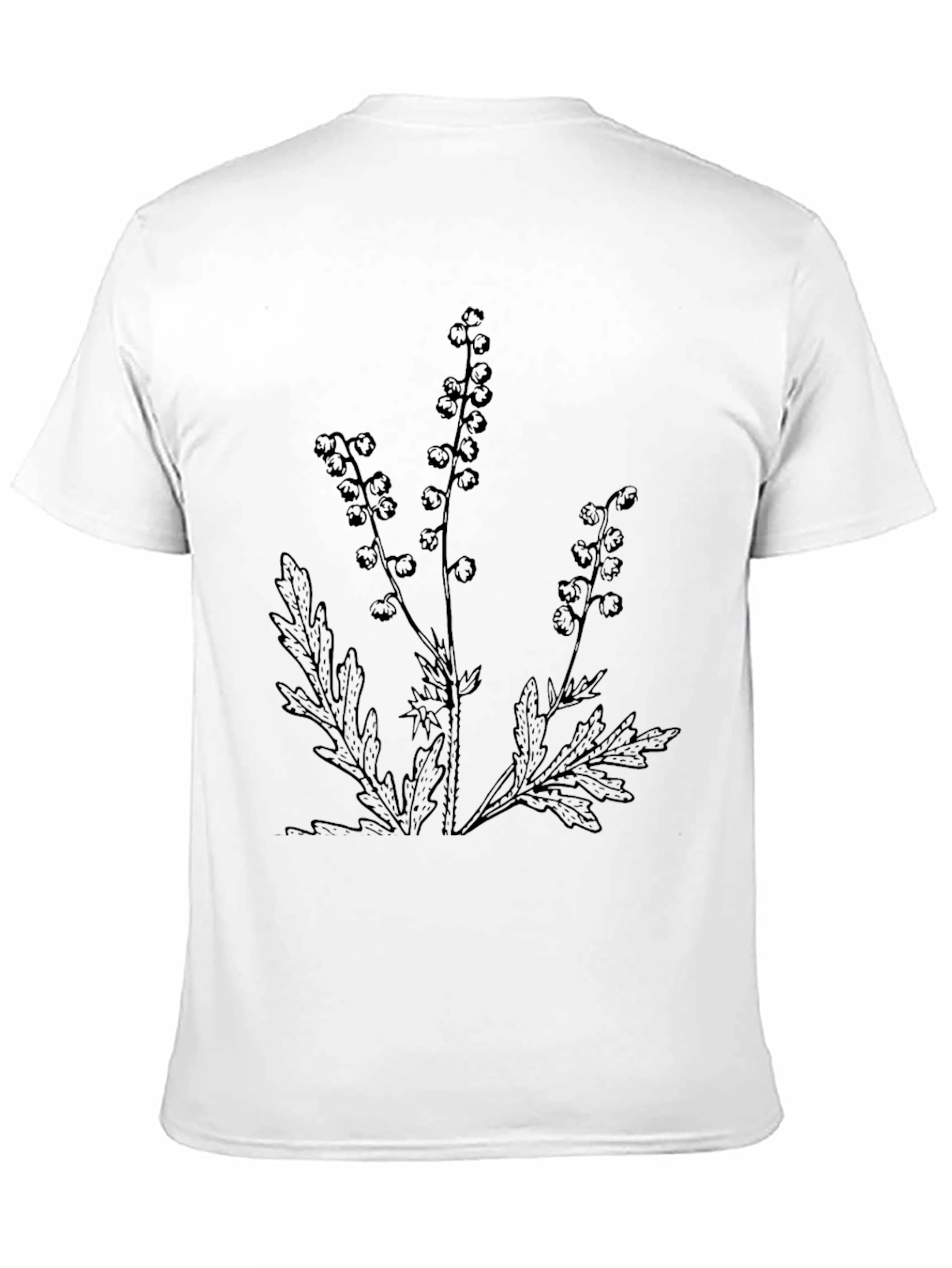 Botanical Print Black T-Shirt
