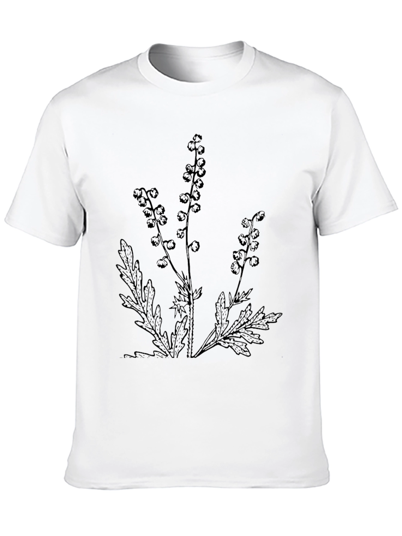 Botanical Print Black T-Shirt