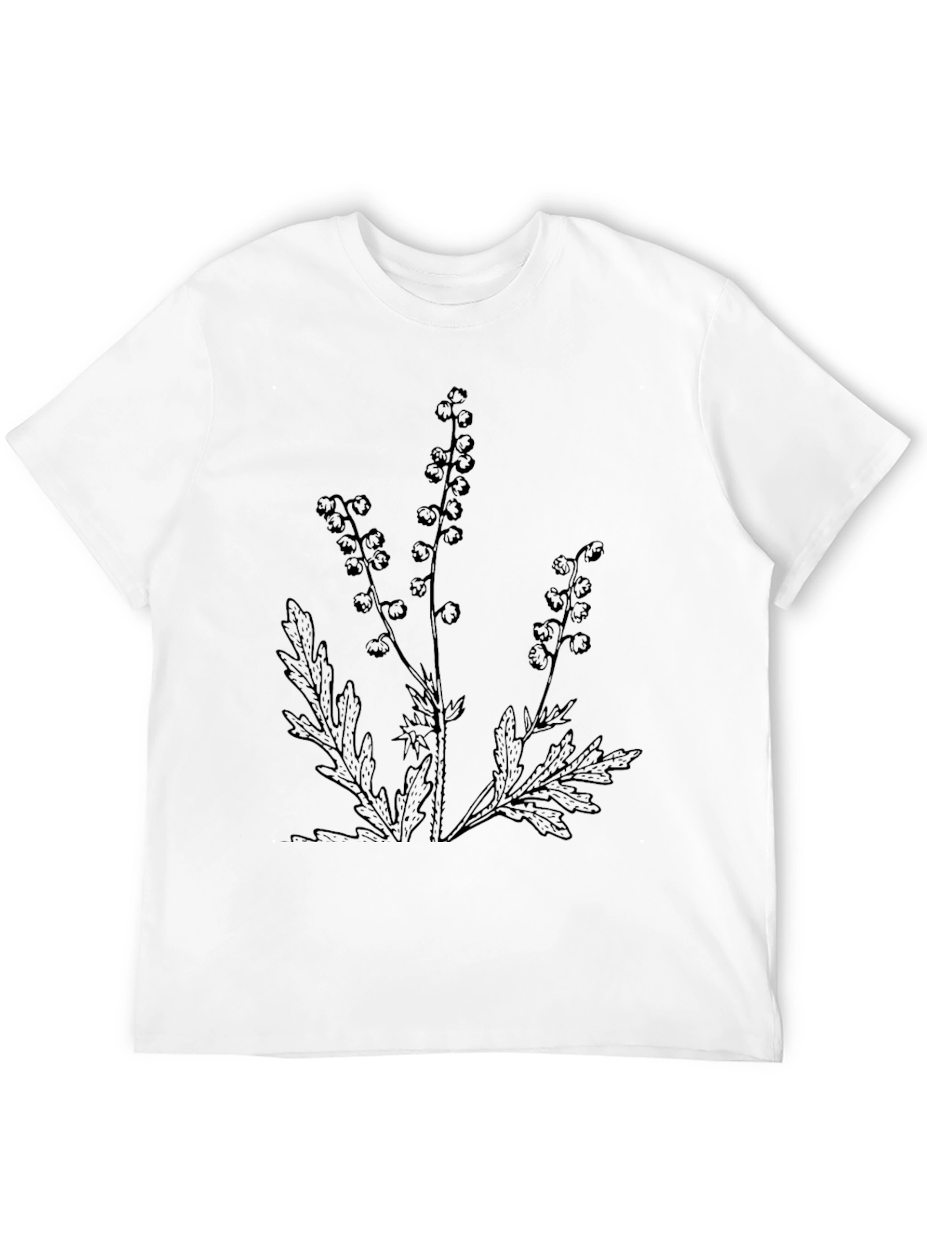 Botanical Print Black T-Shirt