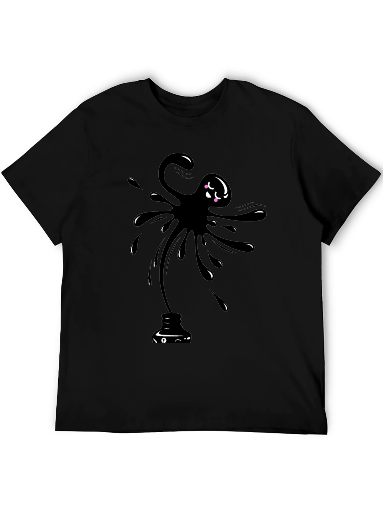 Ink Spill Graphic Tee - Black Cotton Comfort
