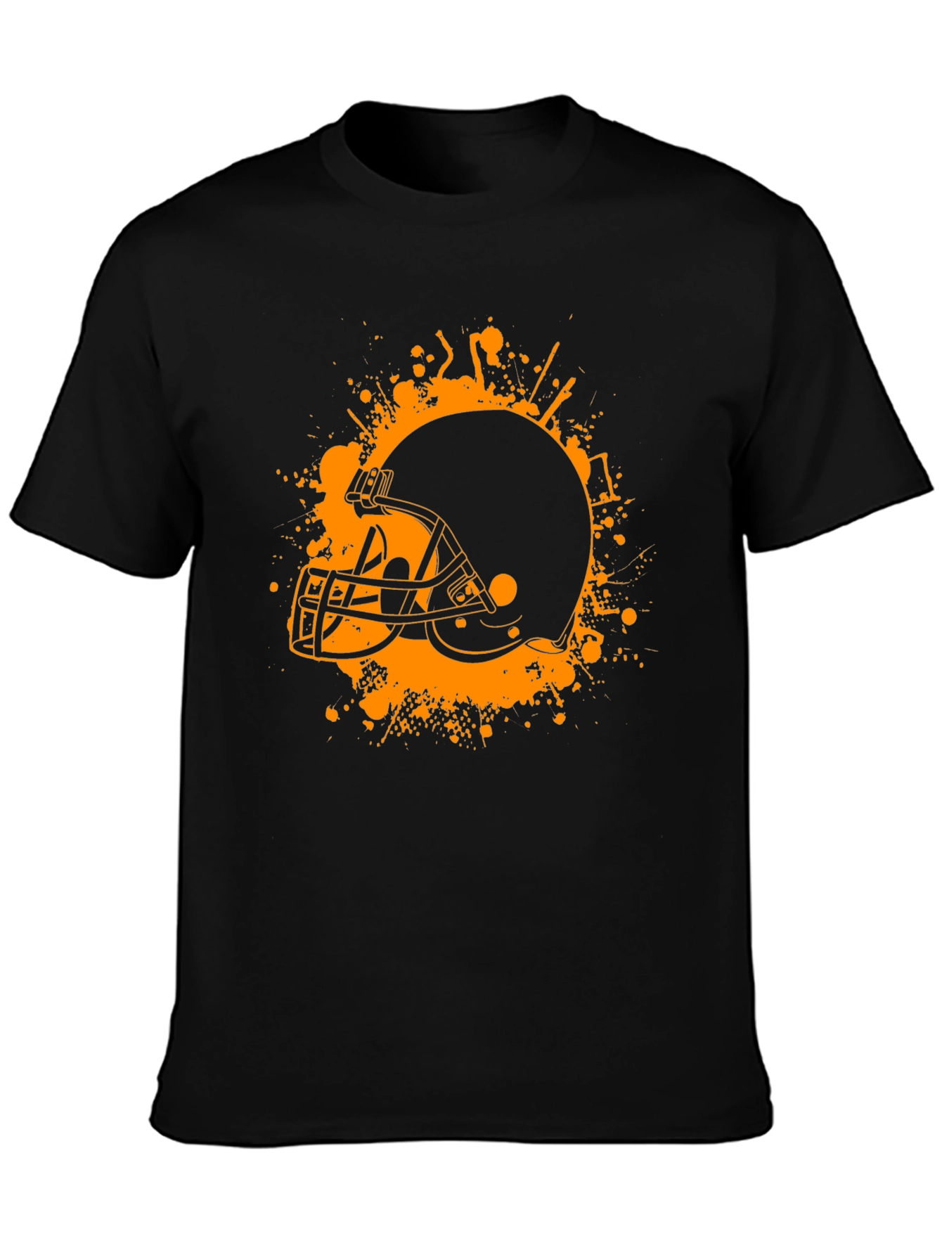Football Helmet Graphic Tee - Black