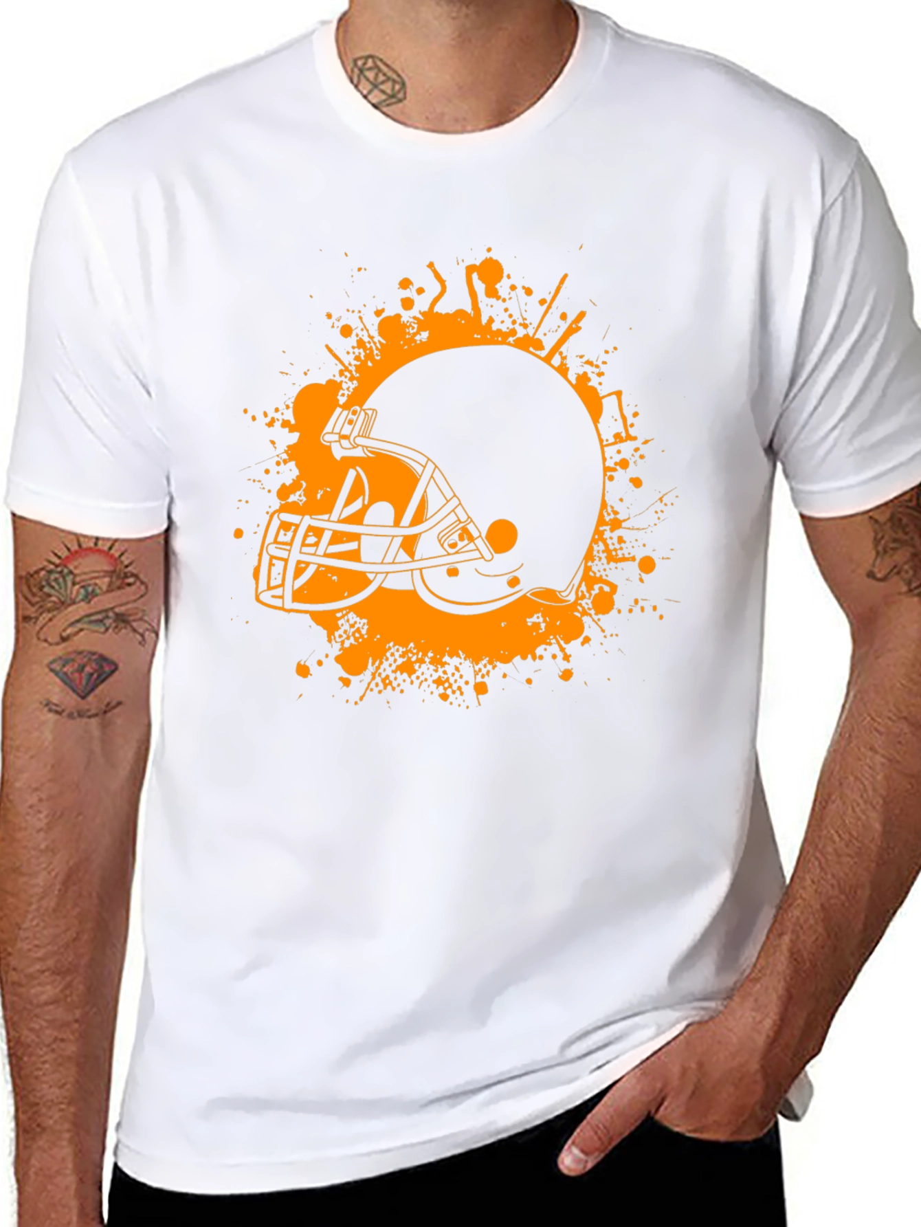 Football Helmet Graphic Tee - Black
