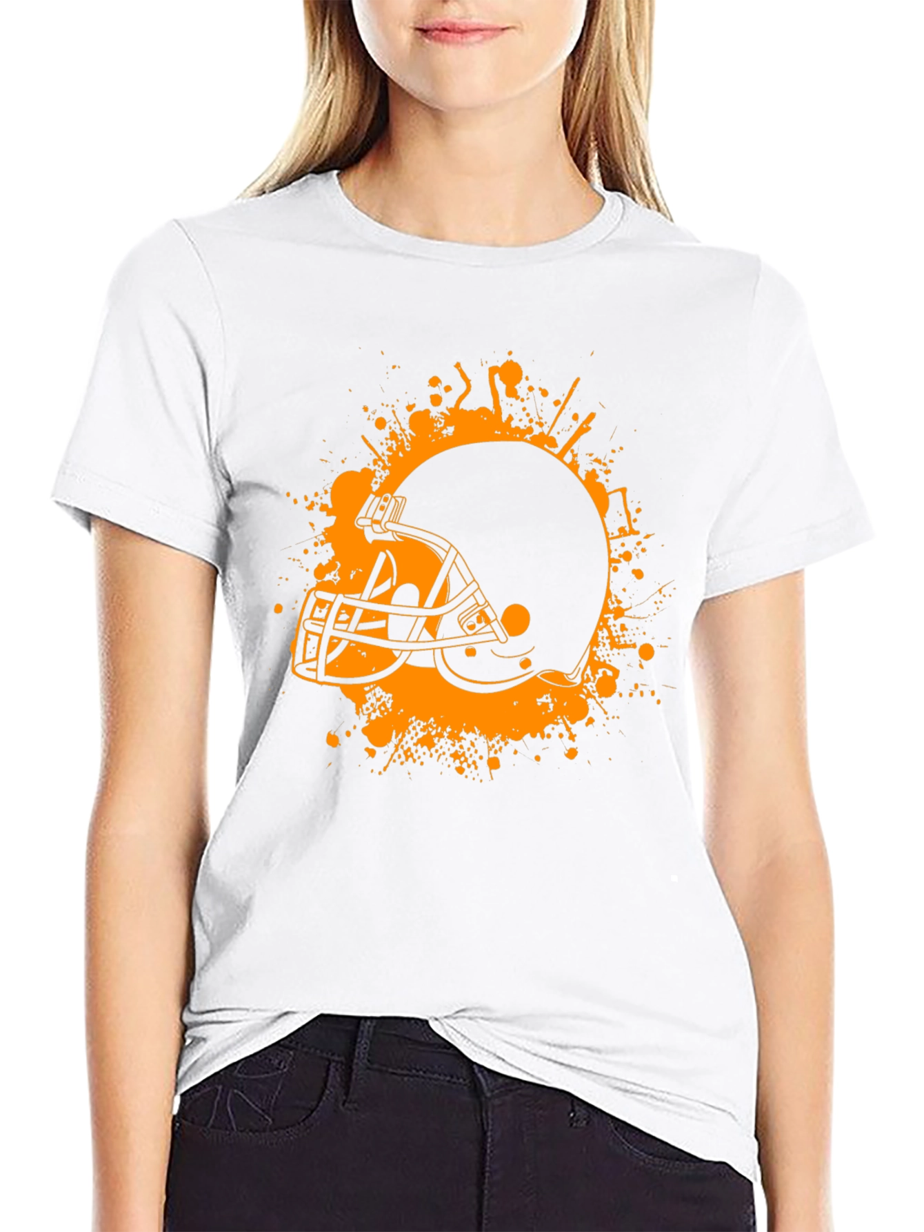 Football Helmet Graphic Tee - Black