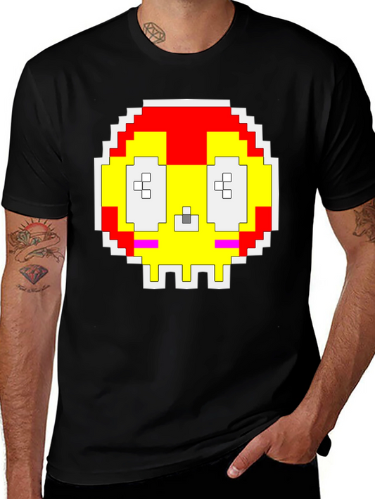 Pixelated Skull T-Shirt - Retro Gaming Style