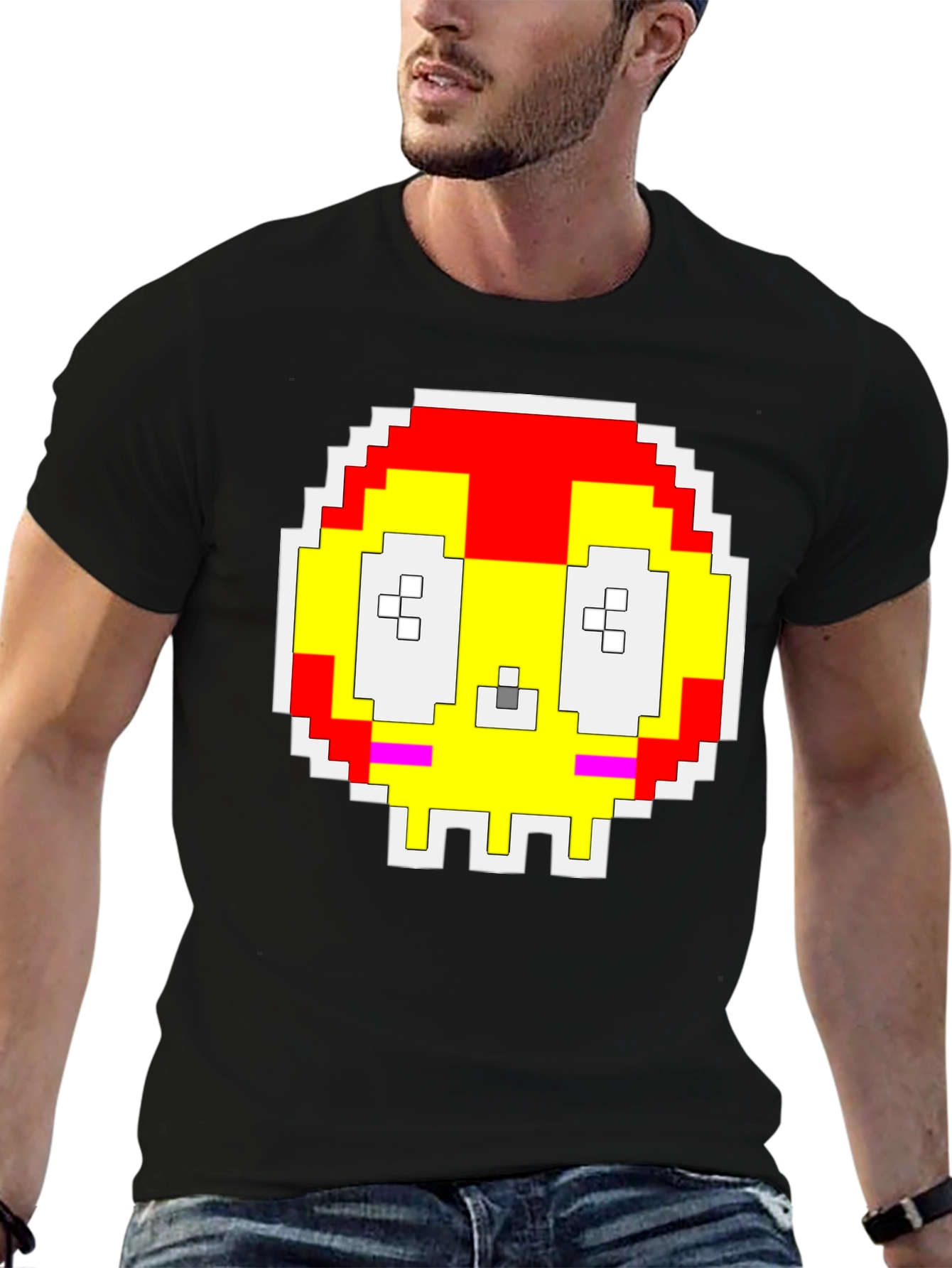 Pixelated Skull T-Shirt - Retro Gaming Style