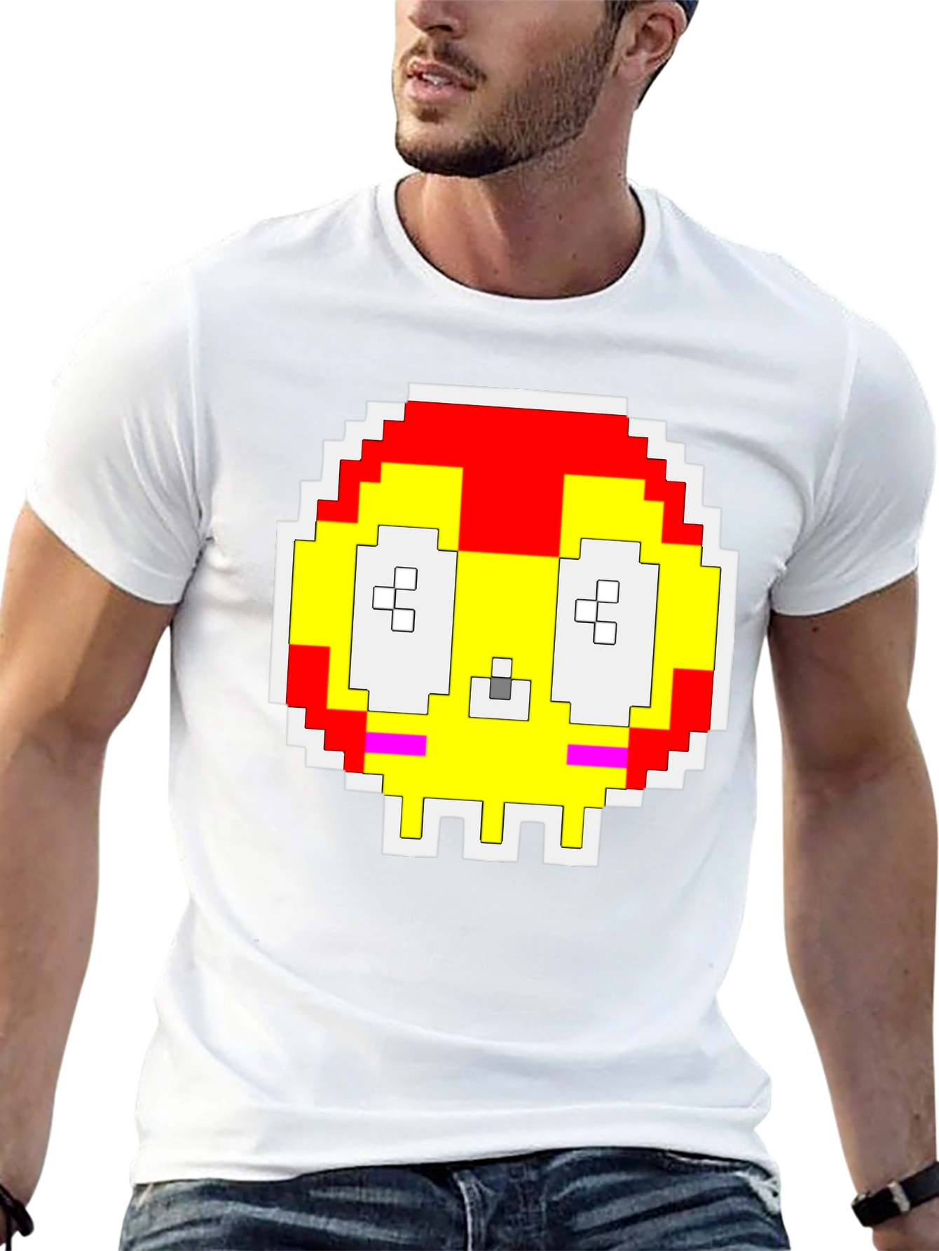 Pixelated Skull T-Shirt - Retro Gaming Style