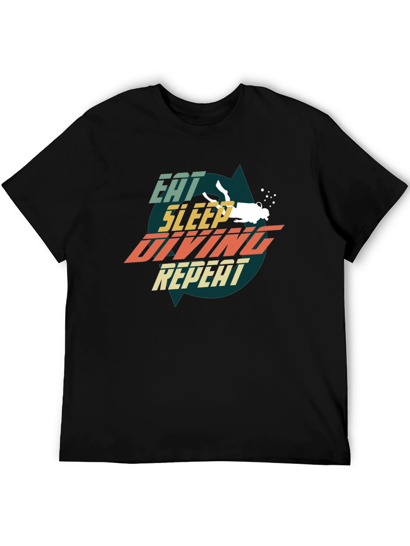 Eat Sleep Diving Repeat Black T-Shirt
