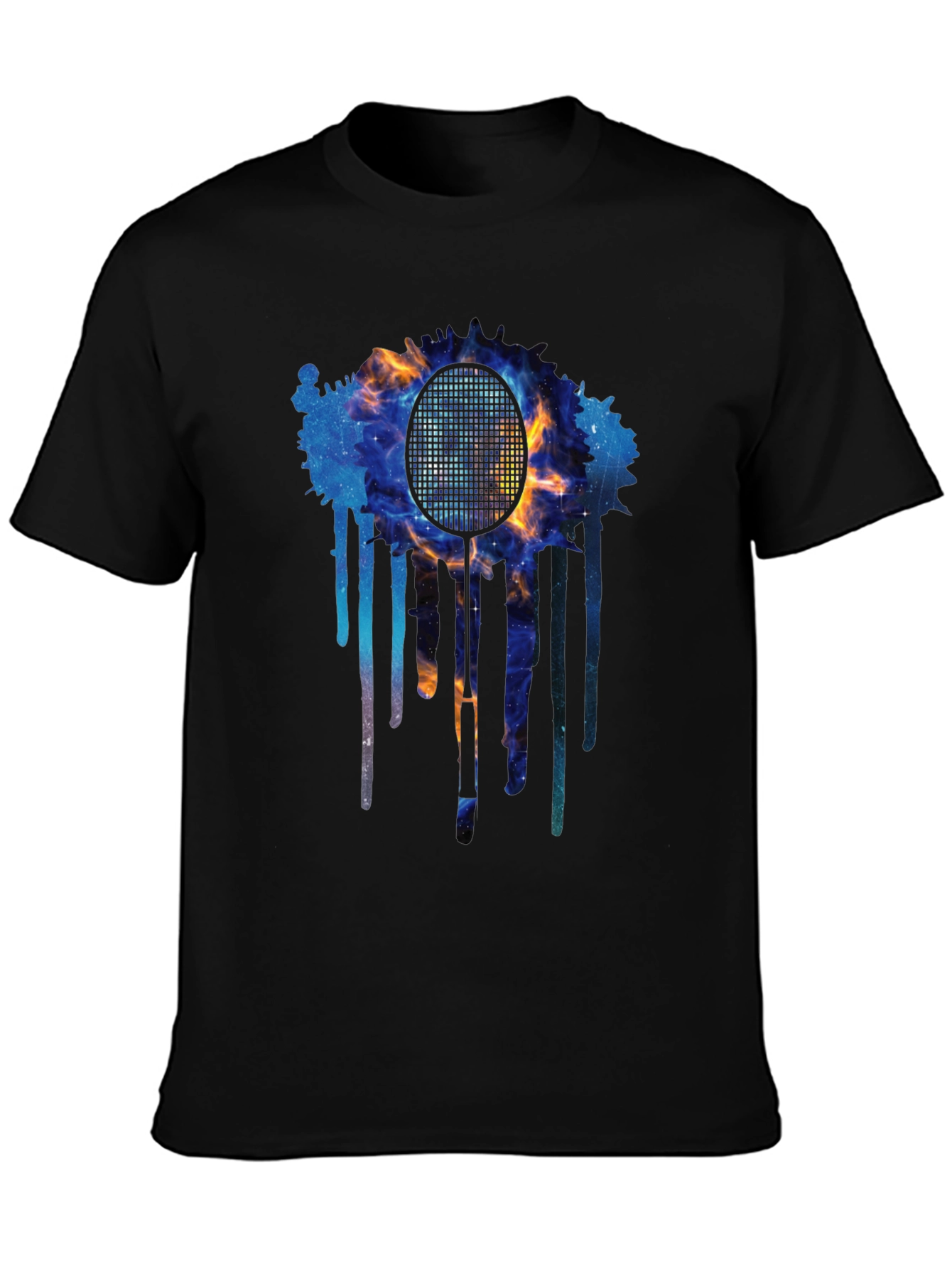 Cosmic Badminton Racket Graphic Tee