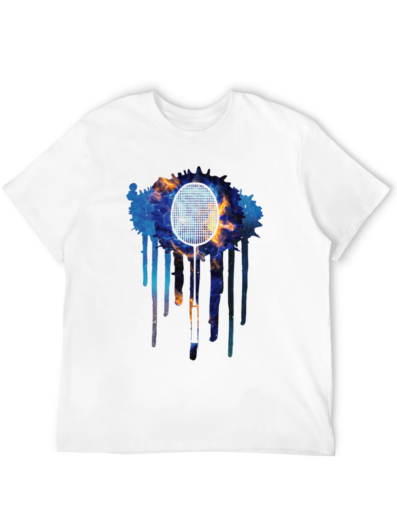 Cosmic Badminton Racket Graphic Tee