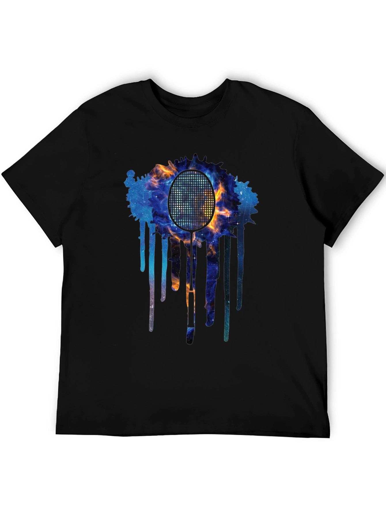 Cosmic Badminton Racket Graphic Tee
