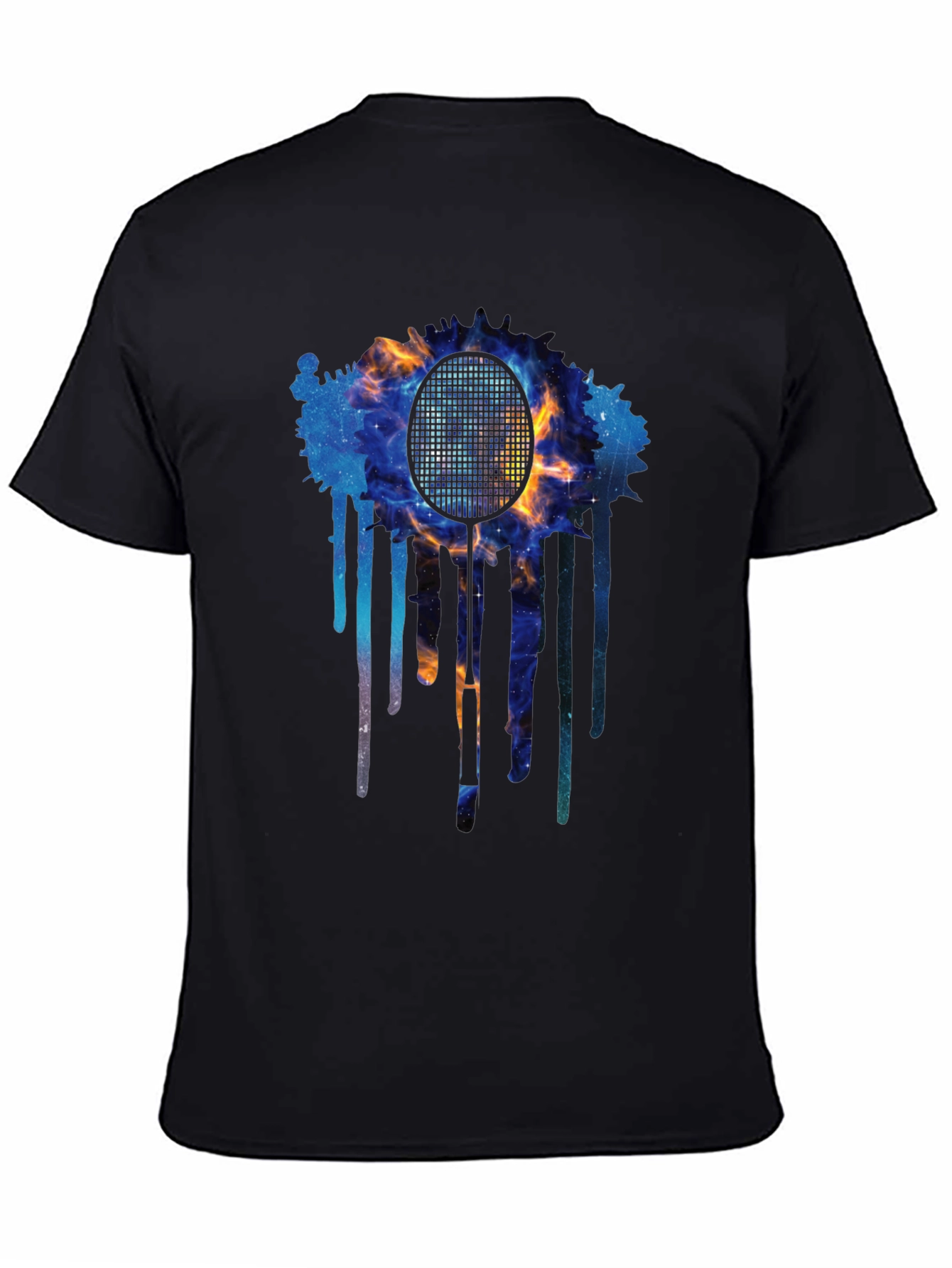 Cosmic Badminton Racket Graphic Tee