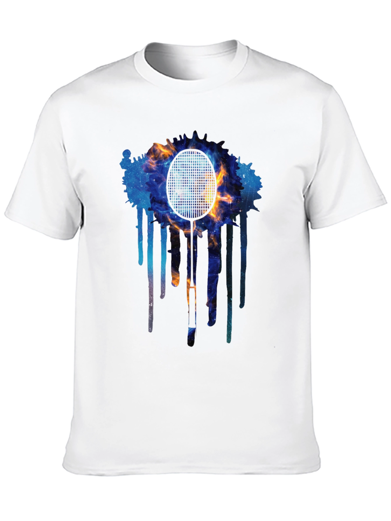 Cosmic Badminton Racket Graphic Tee