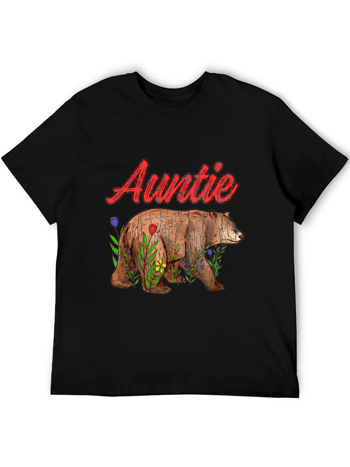Auntie Bear T-Shirt - Floral Design