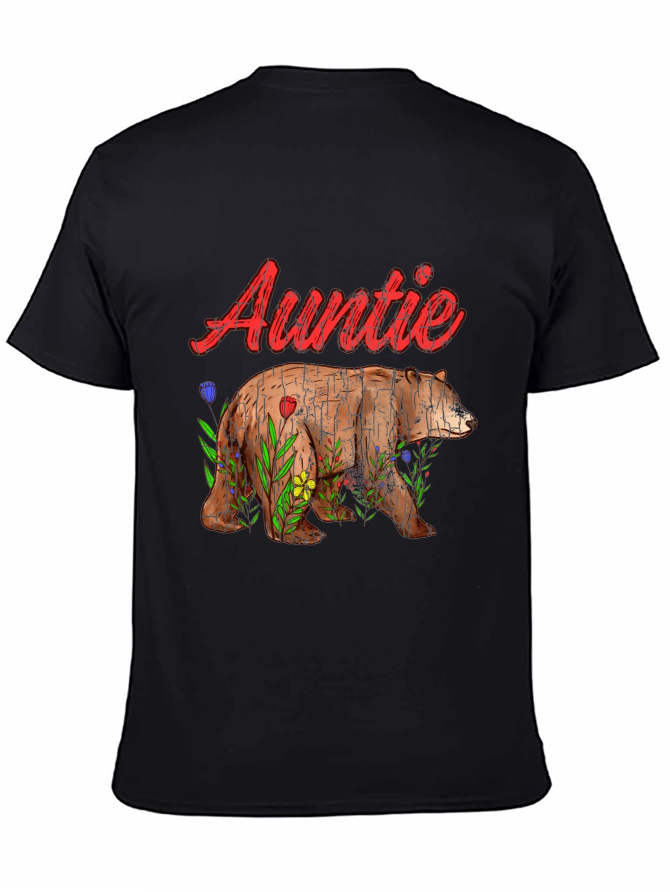 Auntie Bear T-Shirt - Floral Design