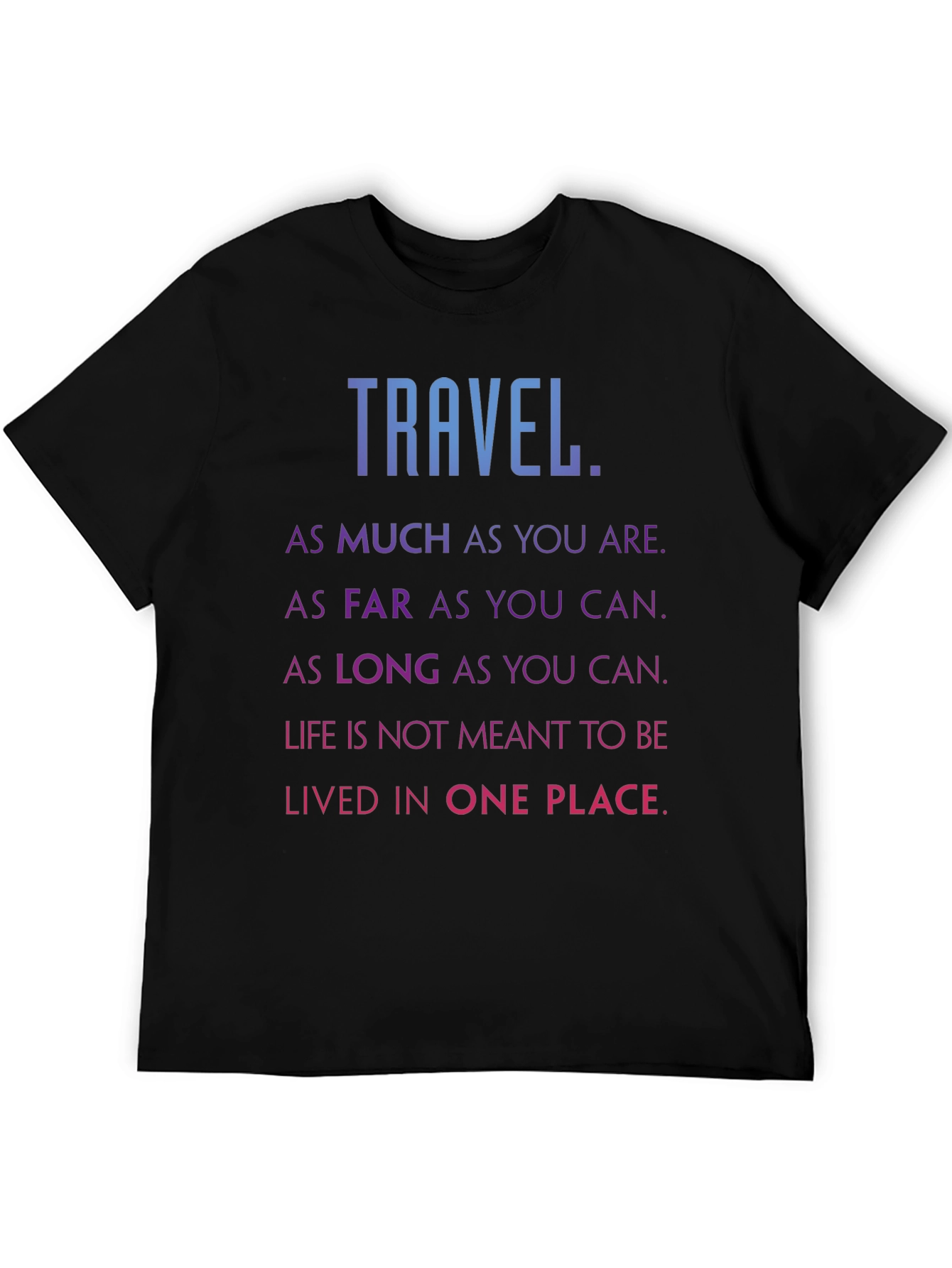 Travel Inspired Black Graphic Tee Shirt