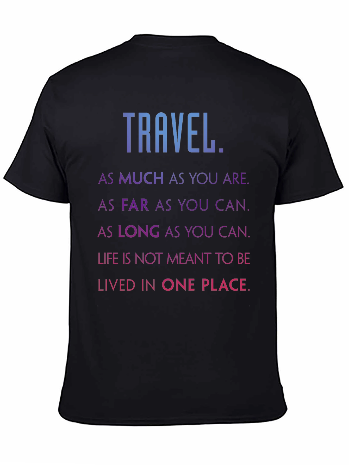 Travel Inspired Black Graphic Tee Shirt