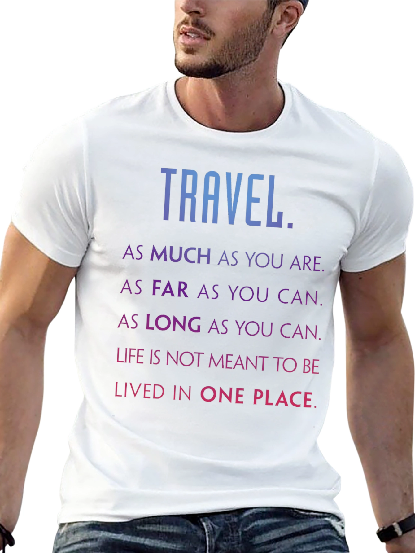 Travel Inspired Black Graphic Tee Shirt