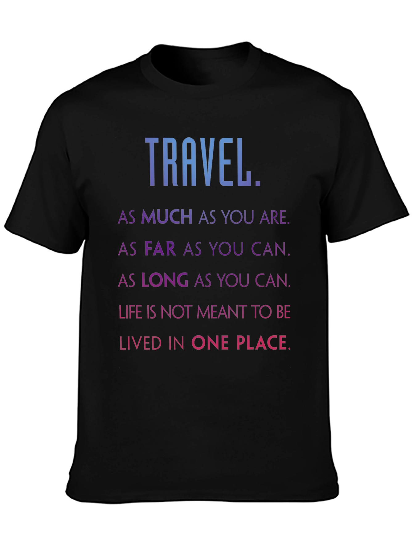 Travel Inspired Black Graphic Tee Shirt