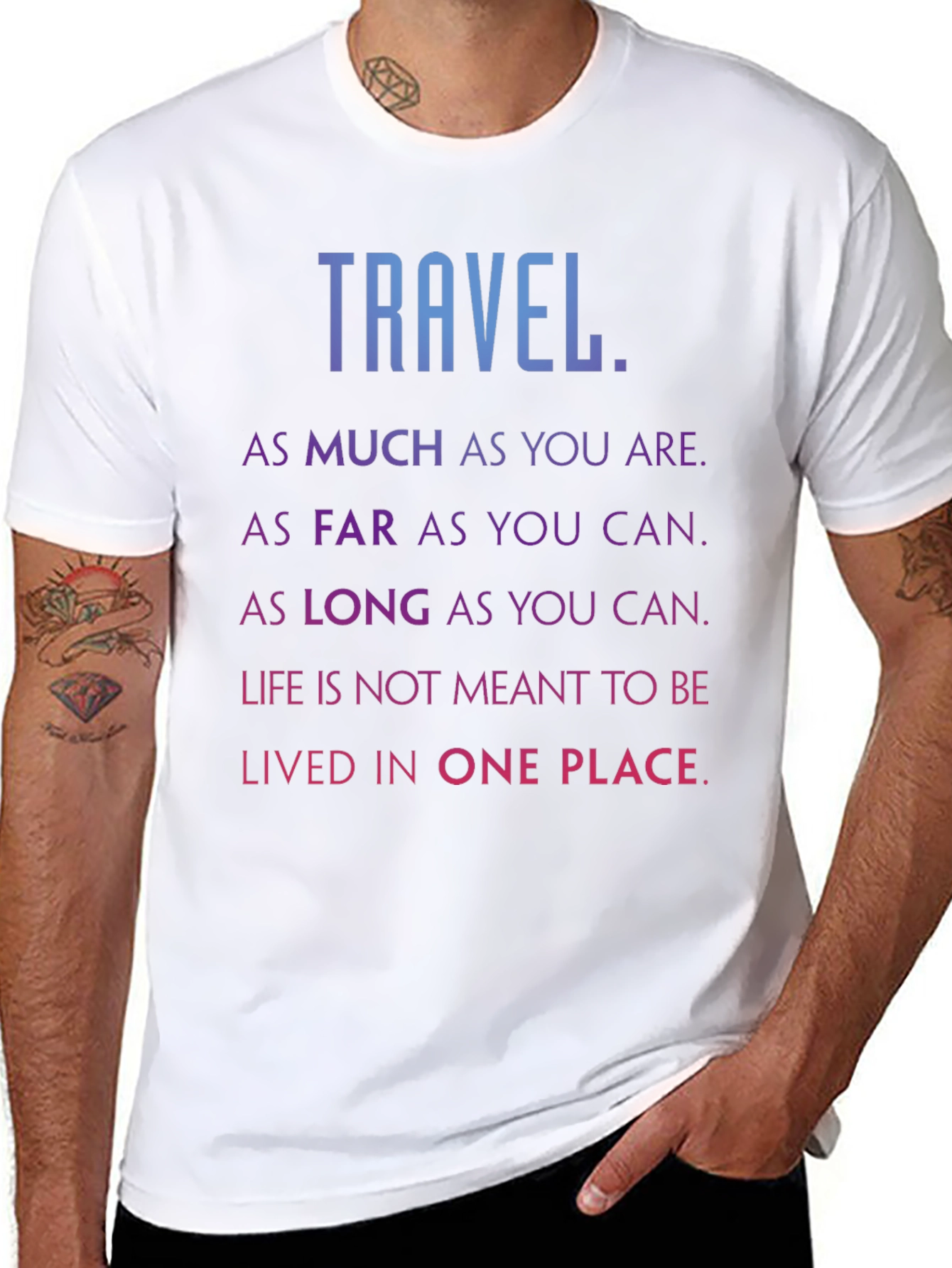 Travel Inspired Black Graphic Tee Shirt