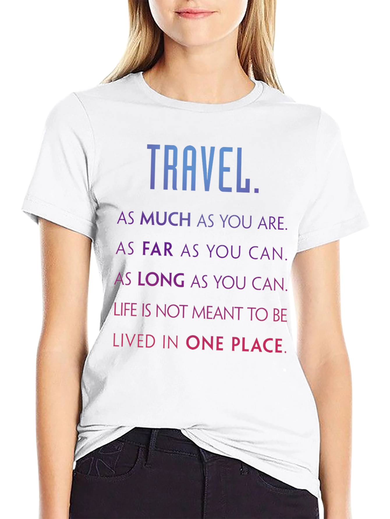 Travel Inspired Black Graphic Tee Shirt