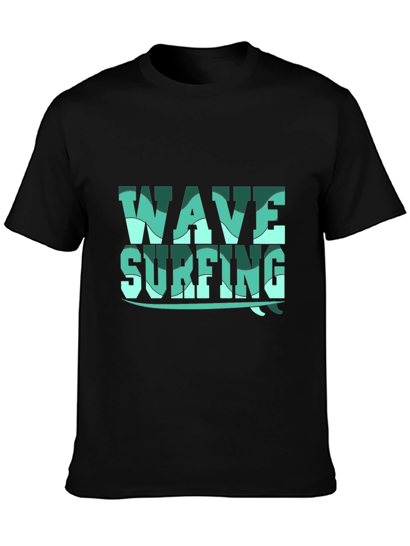 Wave Surfing Graphic Tee - Black
