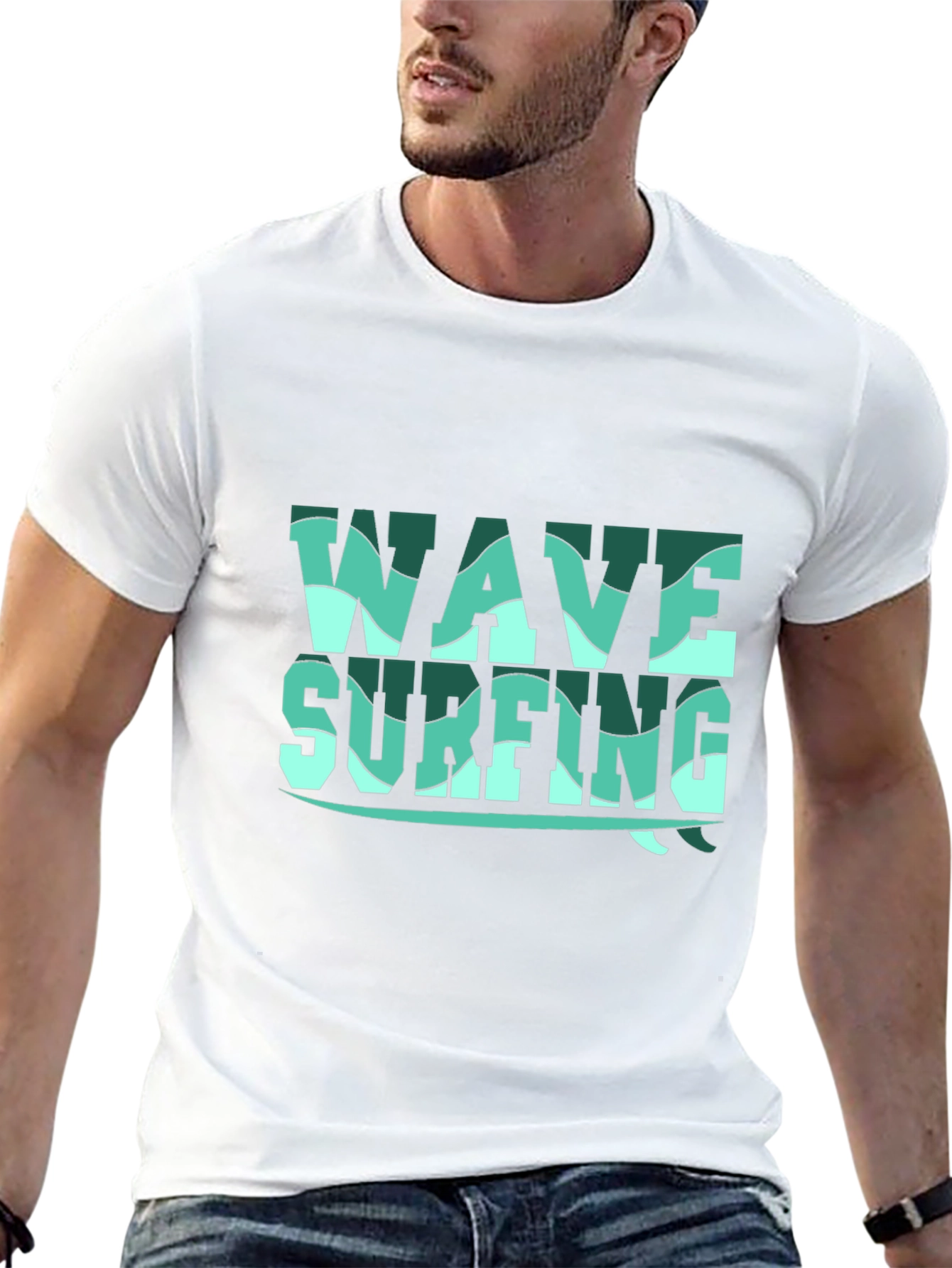 Wave Surfing Graphic Tee - Black