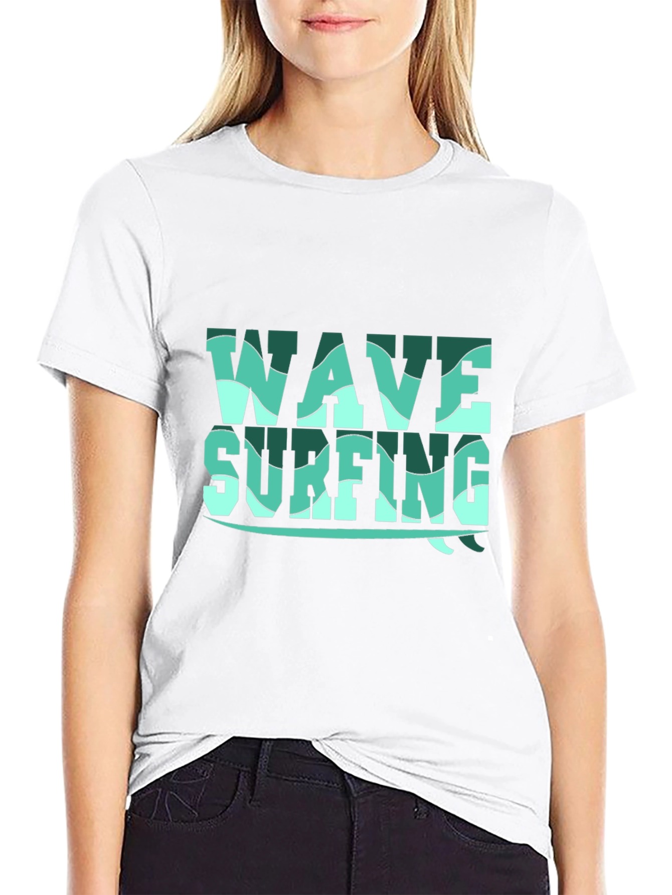 Wave Surfing Graphic Tee - Black