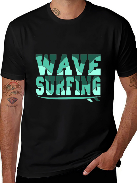 Wave Surfing Graphic Tee - Black