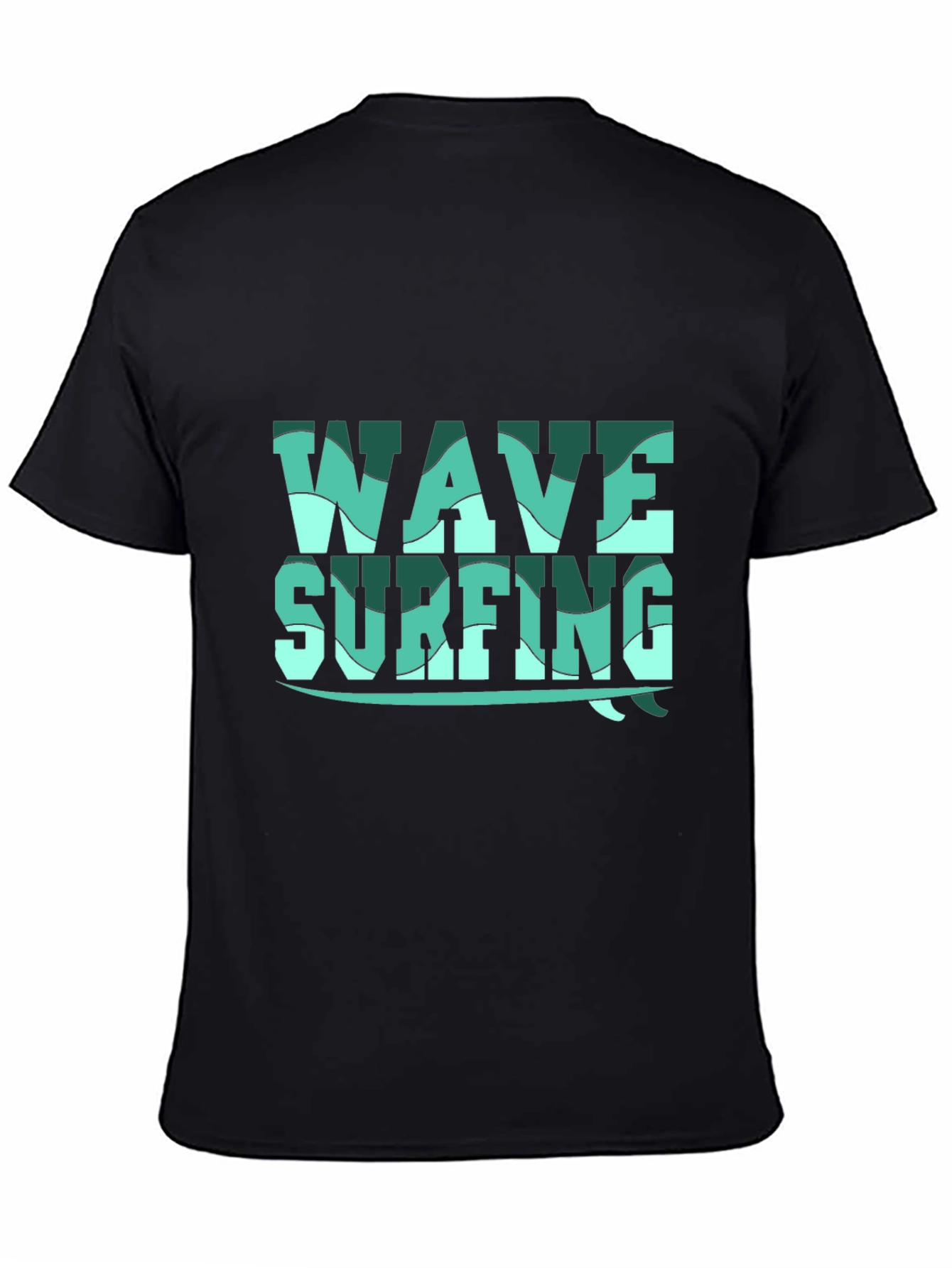 Wave Surfing Graphic Tee - Black