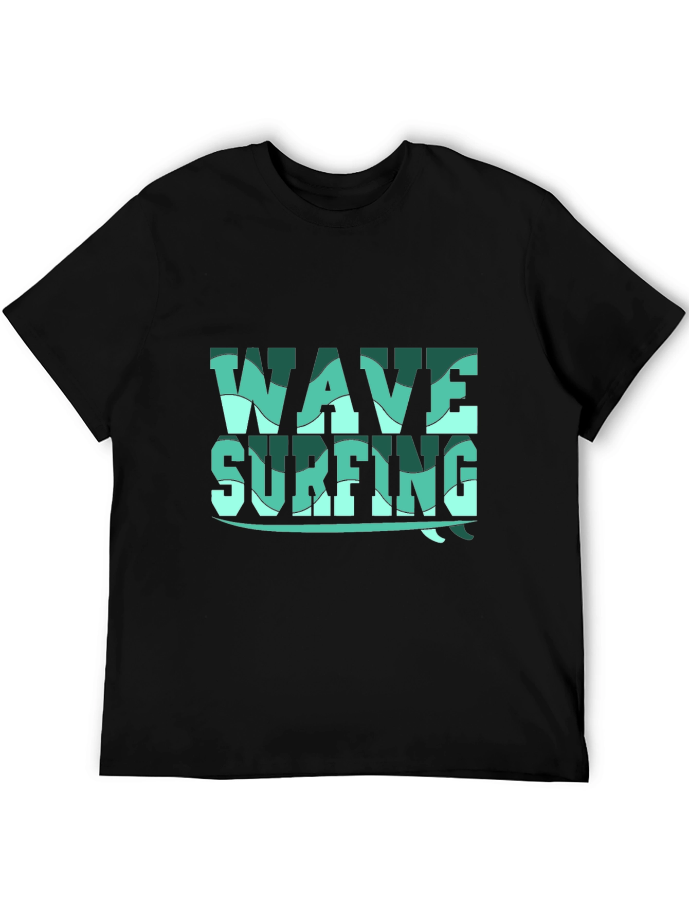 Wave Surfing Graphic Tee - Black